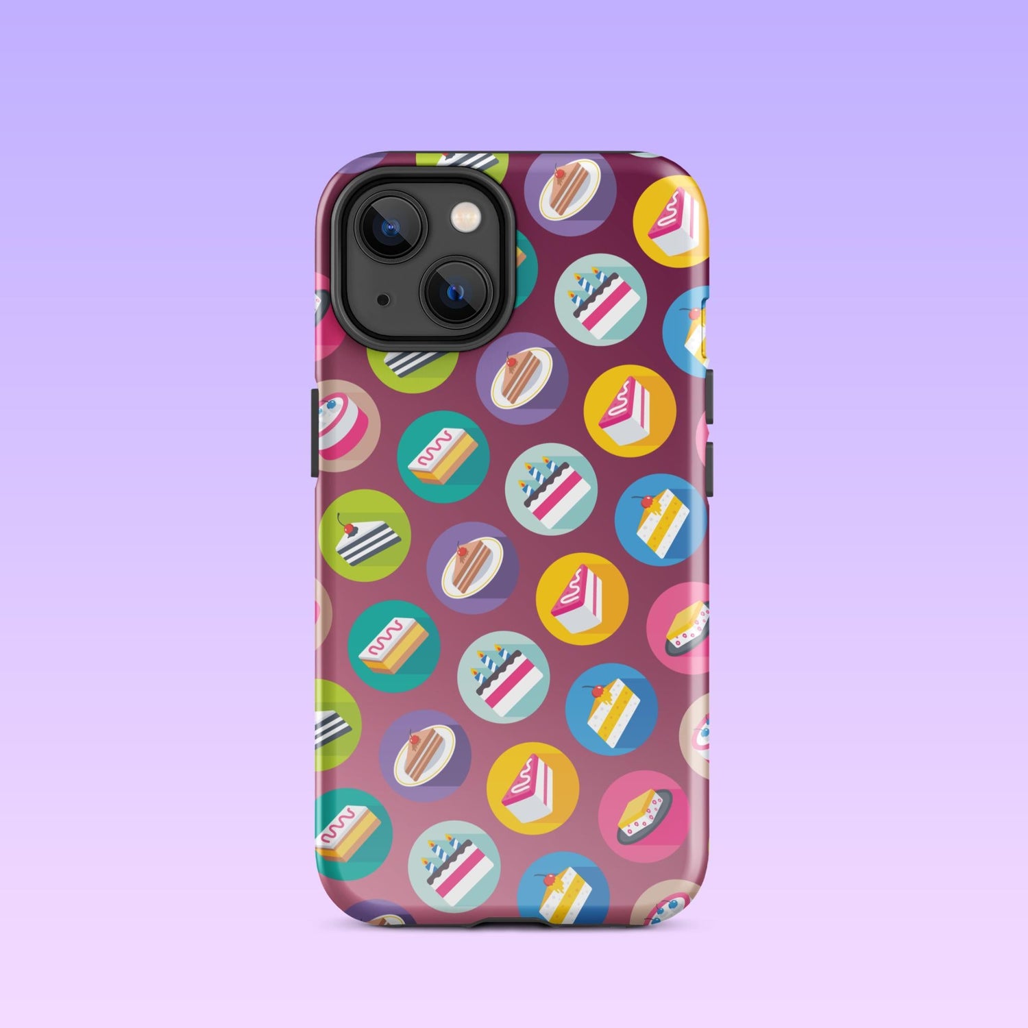 iPhone Phone Case with Colorful Modern Cake Icon Design (Tough, Snap, and Clear) - Homemade Hooplah's Hullabaloo