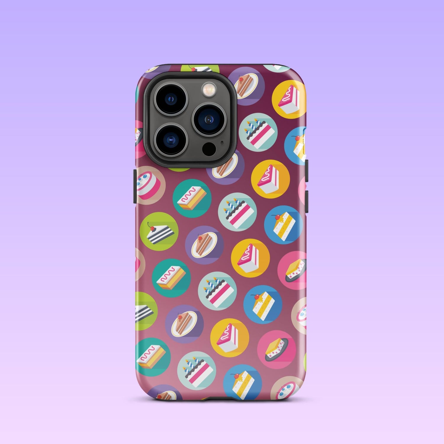 iPhone Phone Case with Colorful Modern Cake Icon Design (Tough, Snap, and Clear) - Homemade Hooplah's Hullabaloo