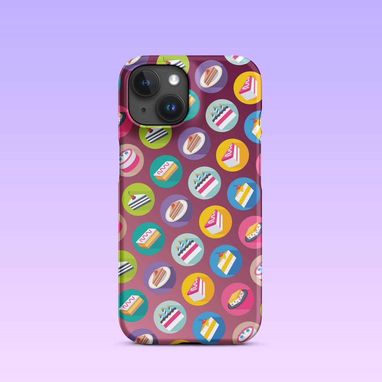 iPhone Phone Case with Colorful Modern Cake Icon Design (Tough, Snap, and Clear) - Homemade Hooplah's Hullabaloo