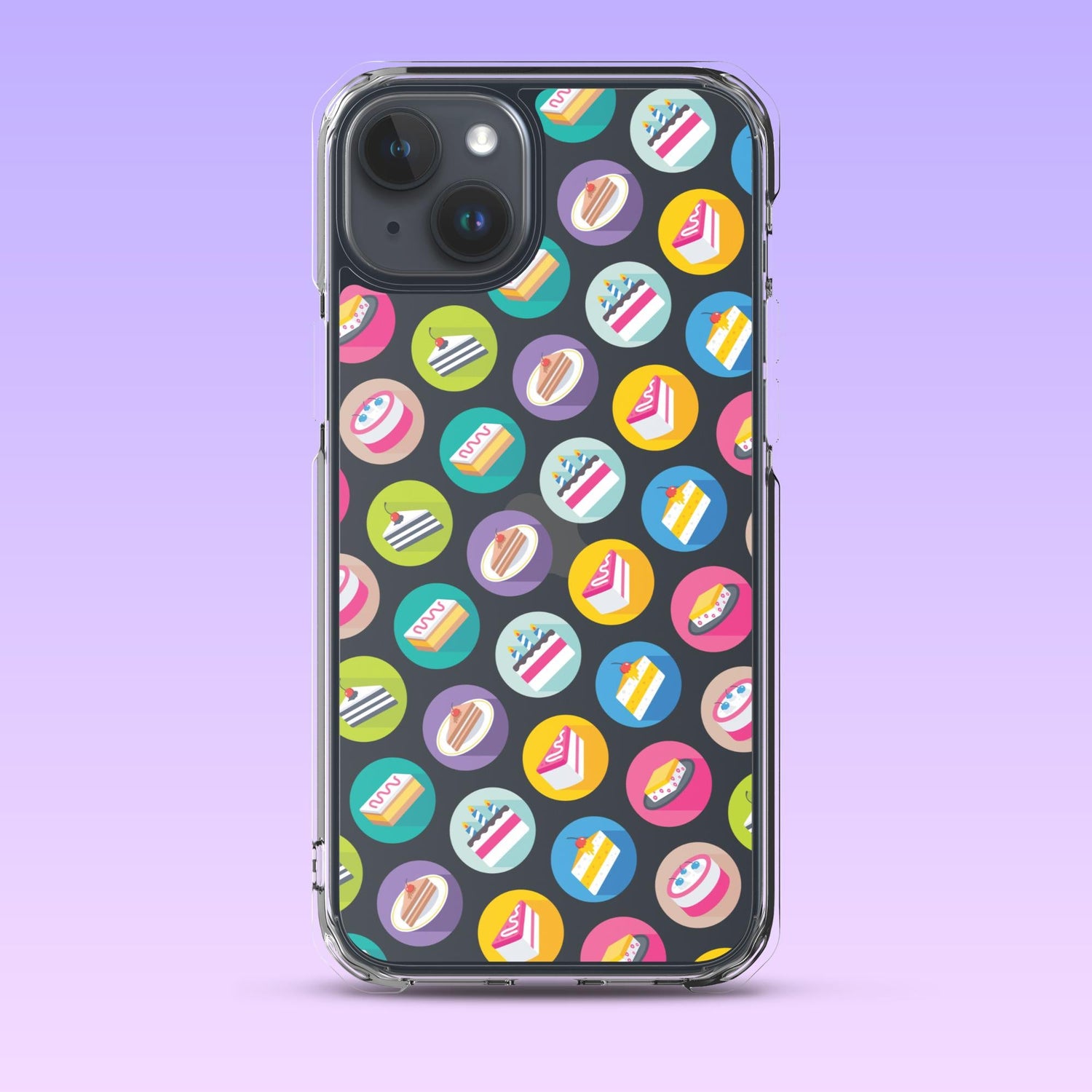iPhone Phone Case with Colorful Modern Cake Icon Design (Tough, Snap, and Clear) - Homemade Hooplah's Hullabaloo