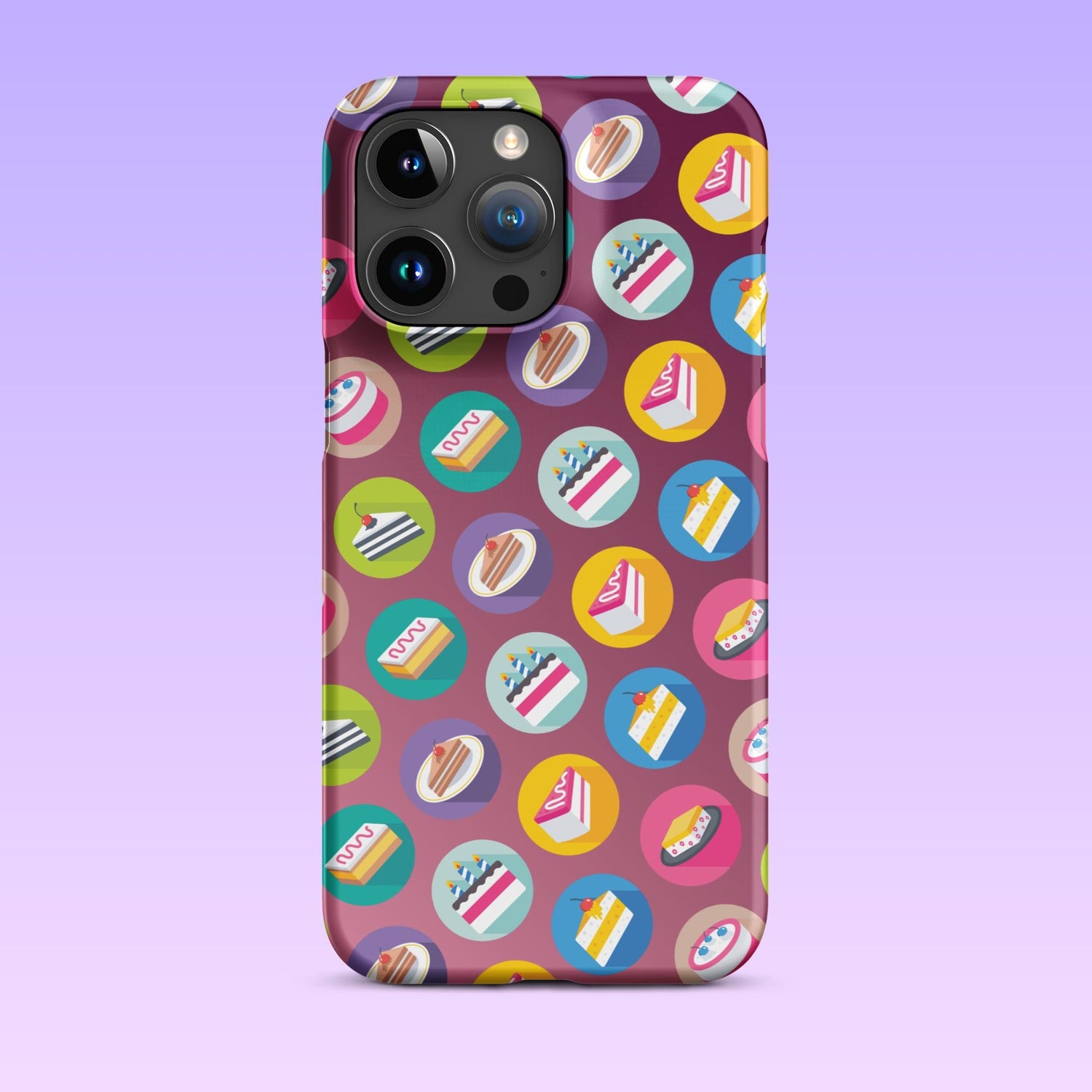 iPhone Phone Case with Colorful Modern Cake Icon Design (Tough, Snap, and Clear) - Homemade Hooplah's Hullabaloo