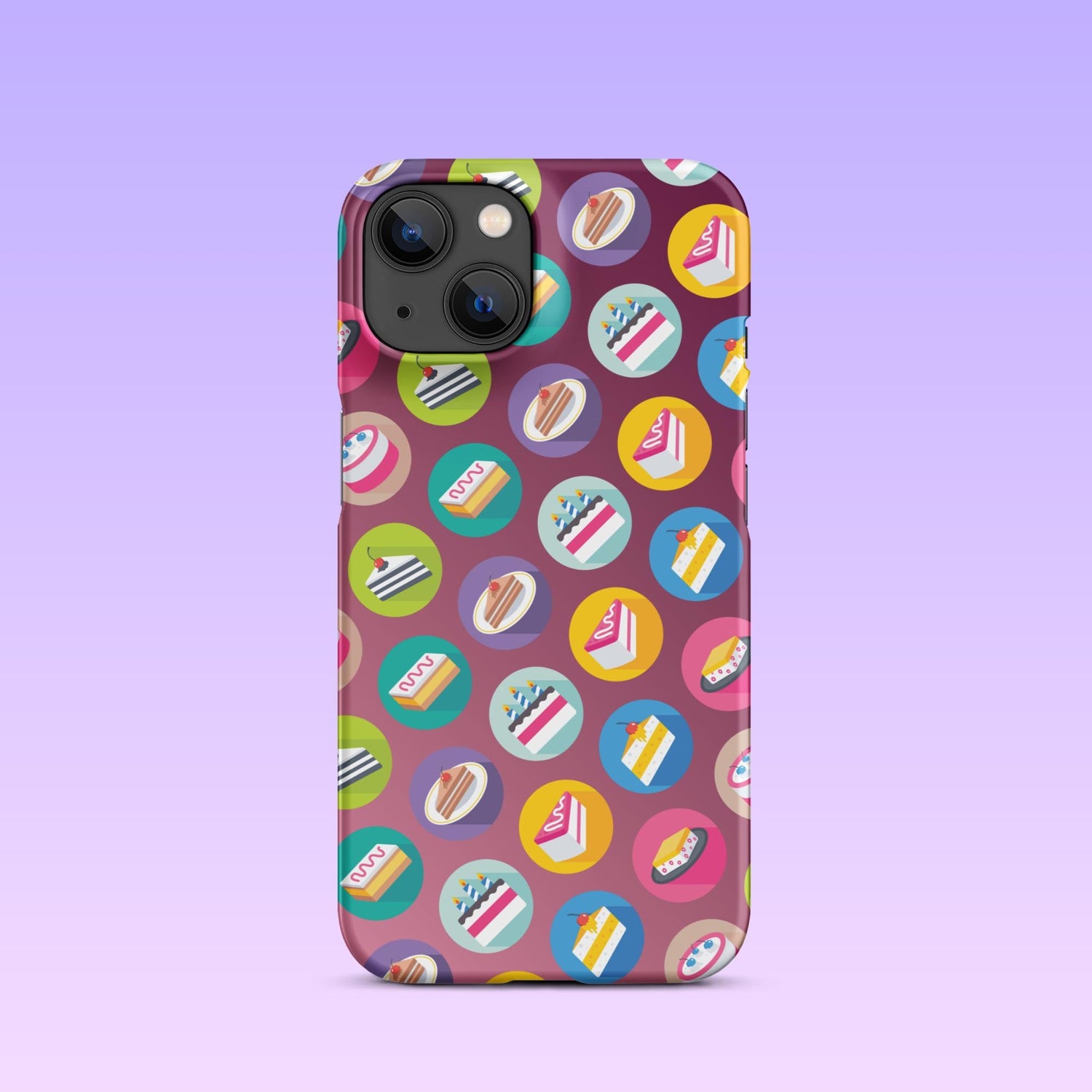 iPhone Phone Case with Colorful Modern Cake Icon Design (Tough, Snap, and Clear) - Homemade Hooplah's Hullabaloo