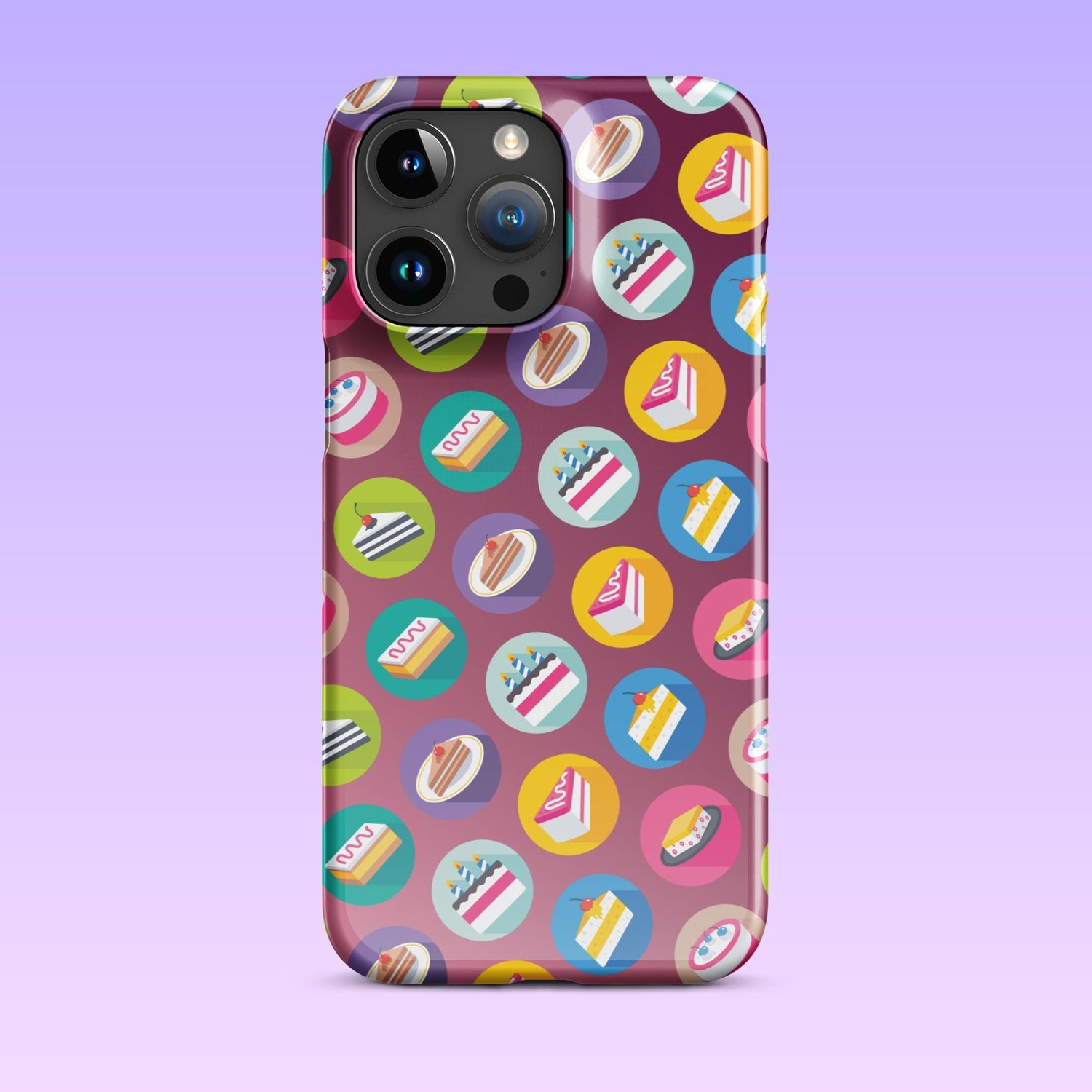 iPhone Phone Case with Colorful Modern Cake Icon Design (Tough, Snap, and Clear) - Homemade Hooplah's Hullabaloo