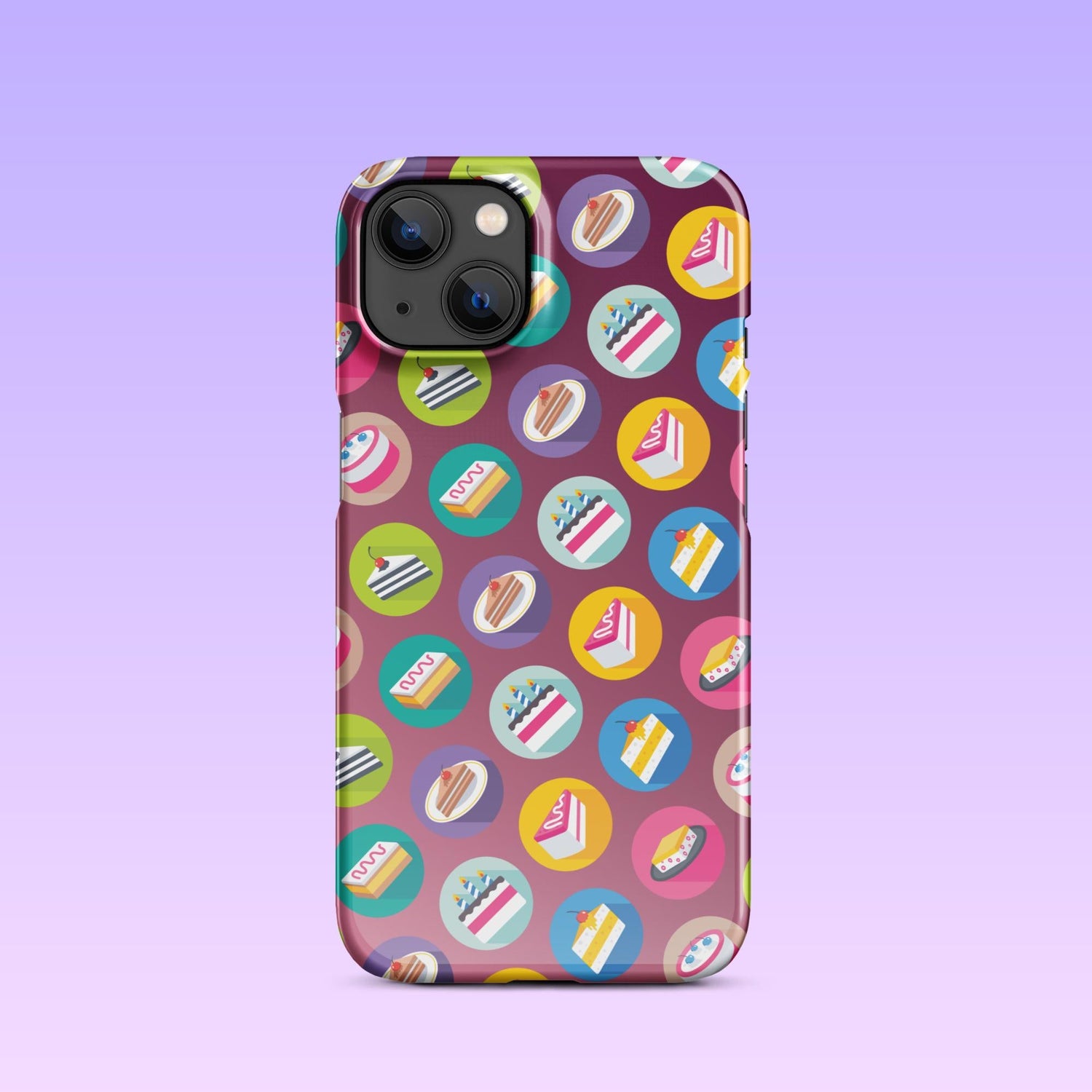iPhone Phone Case with Colorful Modern Cake Icon Design (Tough, Snap, and Clear) - Homemade Hooplah's Hullabaloo