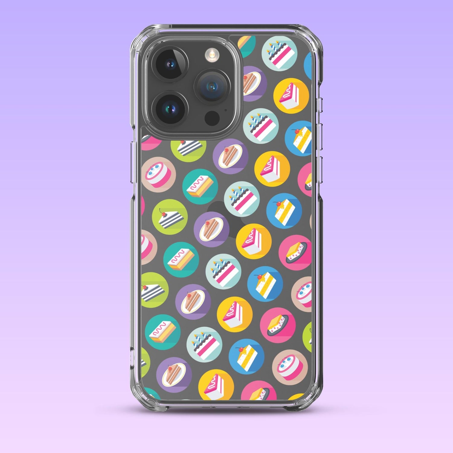 iPhone Phone Case with Colorful Modern Cake Icon Design (Tough, Snap, and Clear) - Homemade Hooplah's Hullabaloo