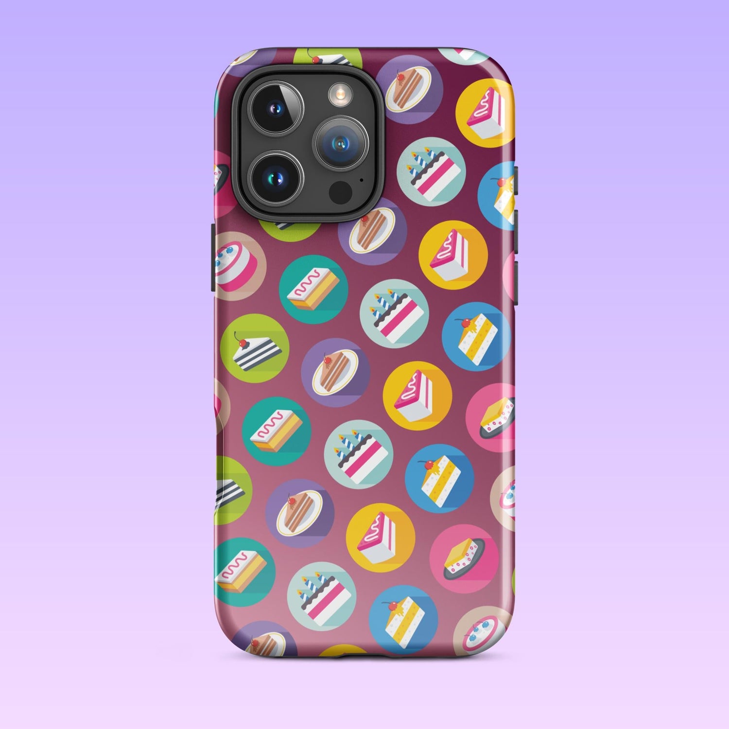 iPhone Phone Case with Colorful Modern Cake Icon Design (Tough, Snap, and Clear) - Homemade Hooplah's Hullabaloo