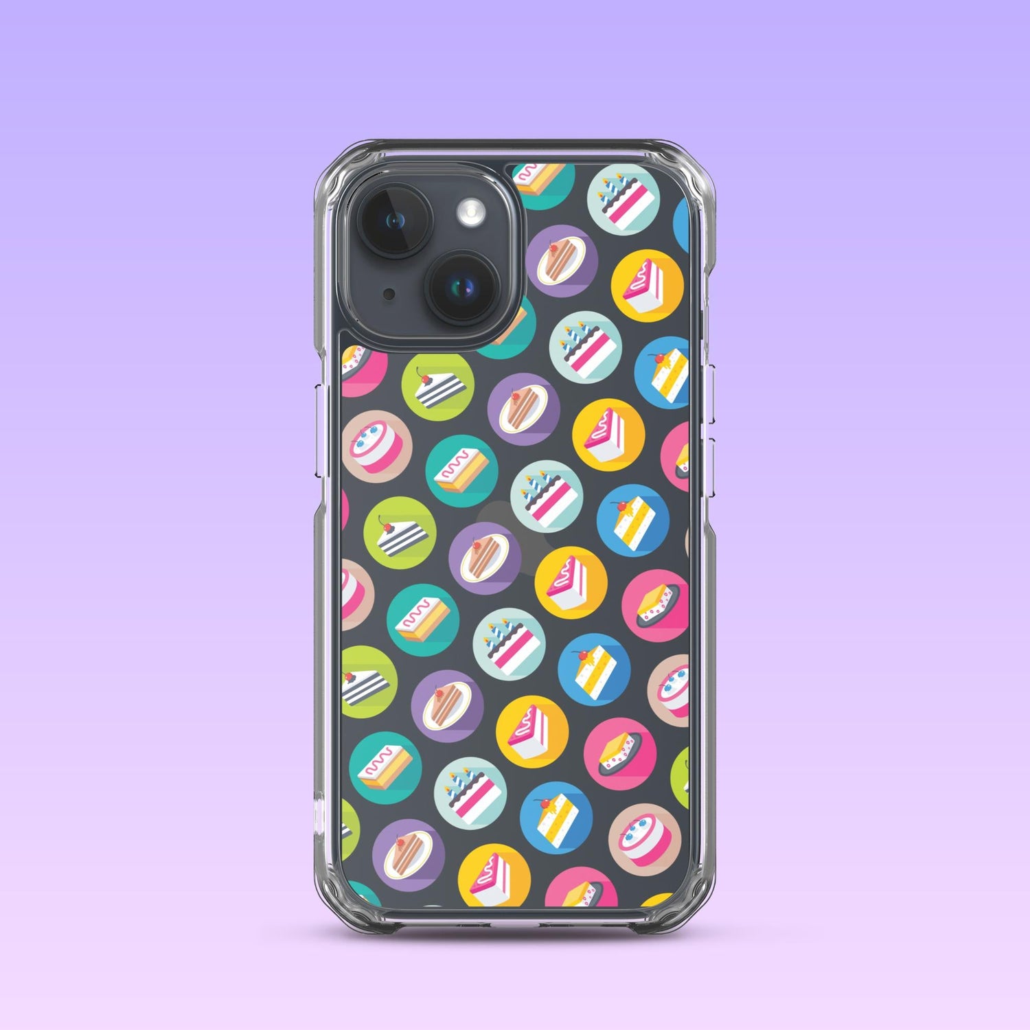 iPhone Phone Case with Colorful Modern Cake Icon Design (Tough, Snap, and Clear) - Homemade Hooplah's Hullabaloo