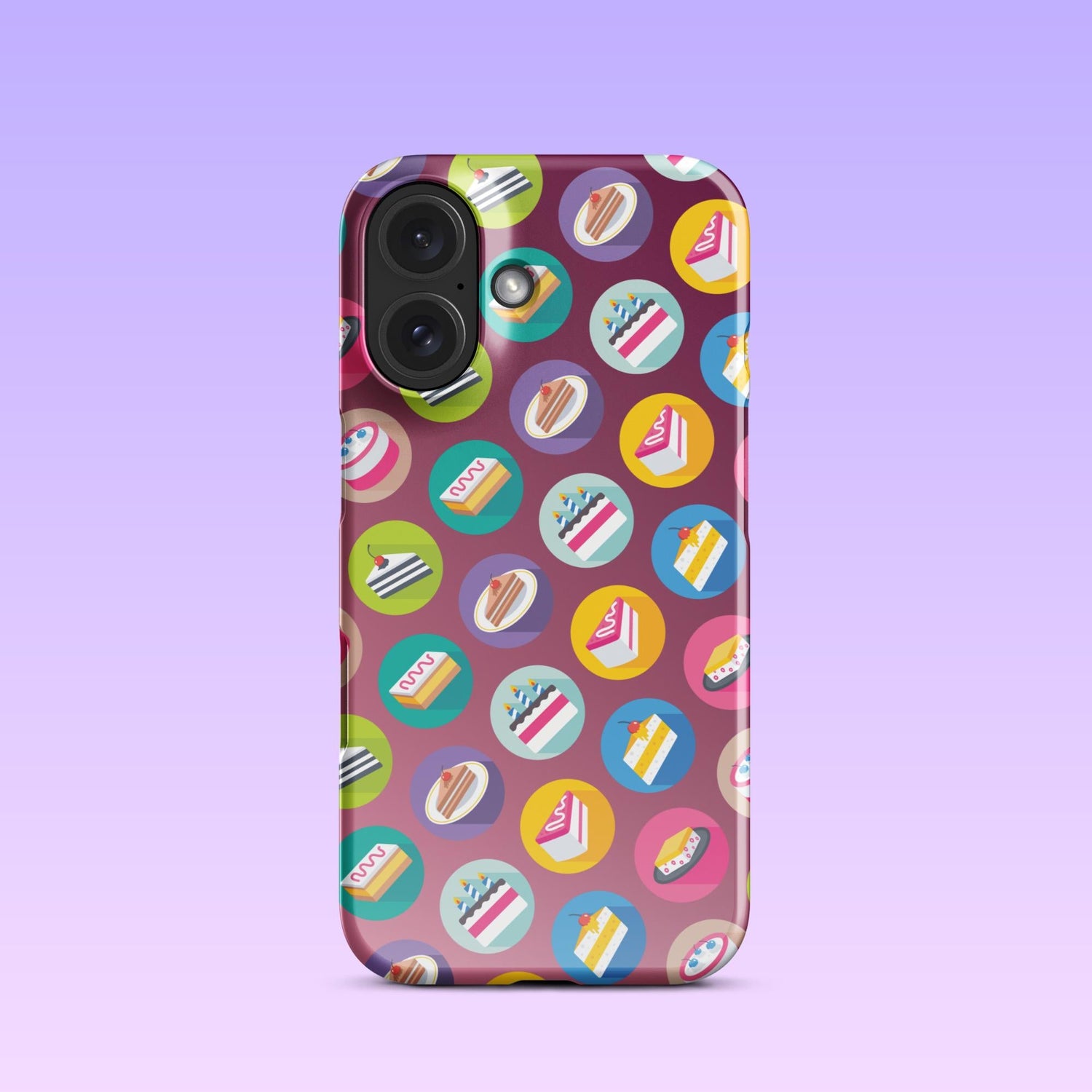 iPhone Phone Case with Colorful Modern Cake Icon Design (Tough, Snap, and Clear) - Homemade Hooplah's Hullabaloo