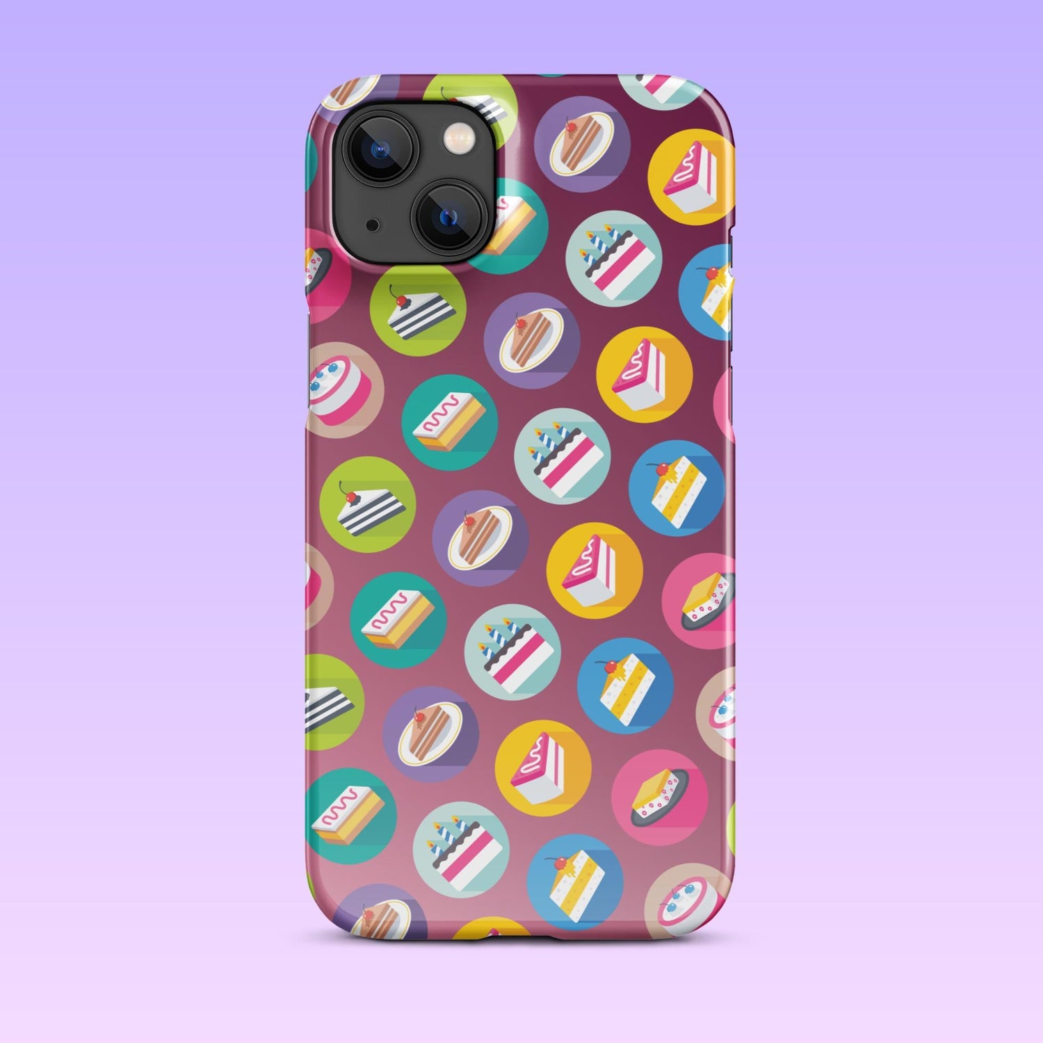 iPhone Phone Case with Colorful Modern Cake Icon Design (Tough, Snap, and Clear) - Homemade Hooplah's Hullabaloo