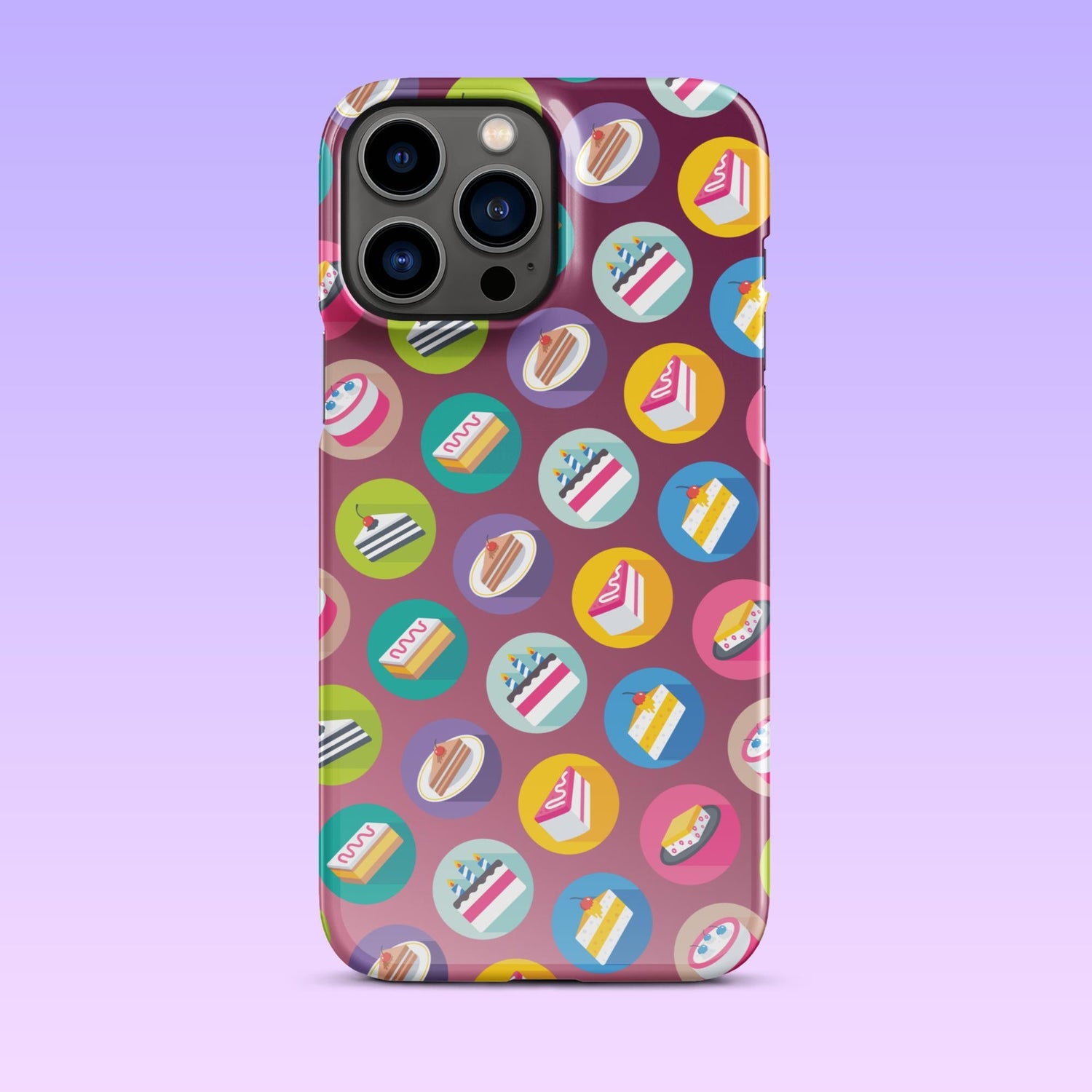 iPhone Phone Case with Colorful Modern Cake Icon Design (Tough, Snap, and Clear) - Homemade Hooplah's Hullabaloo