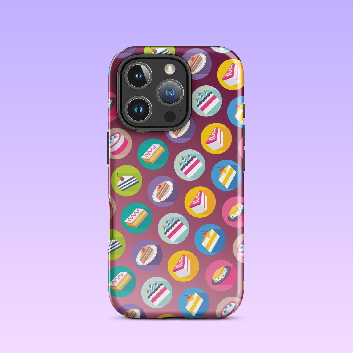 iPhone Phone Case with Colorful Modern Cake Icon Design (Tough, Snap, and Clear) - Homemade Hooplah's Hullabaloo