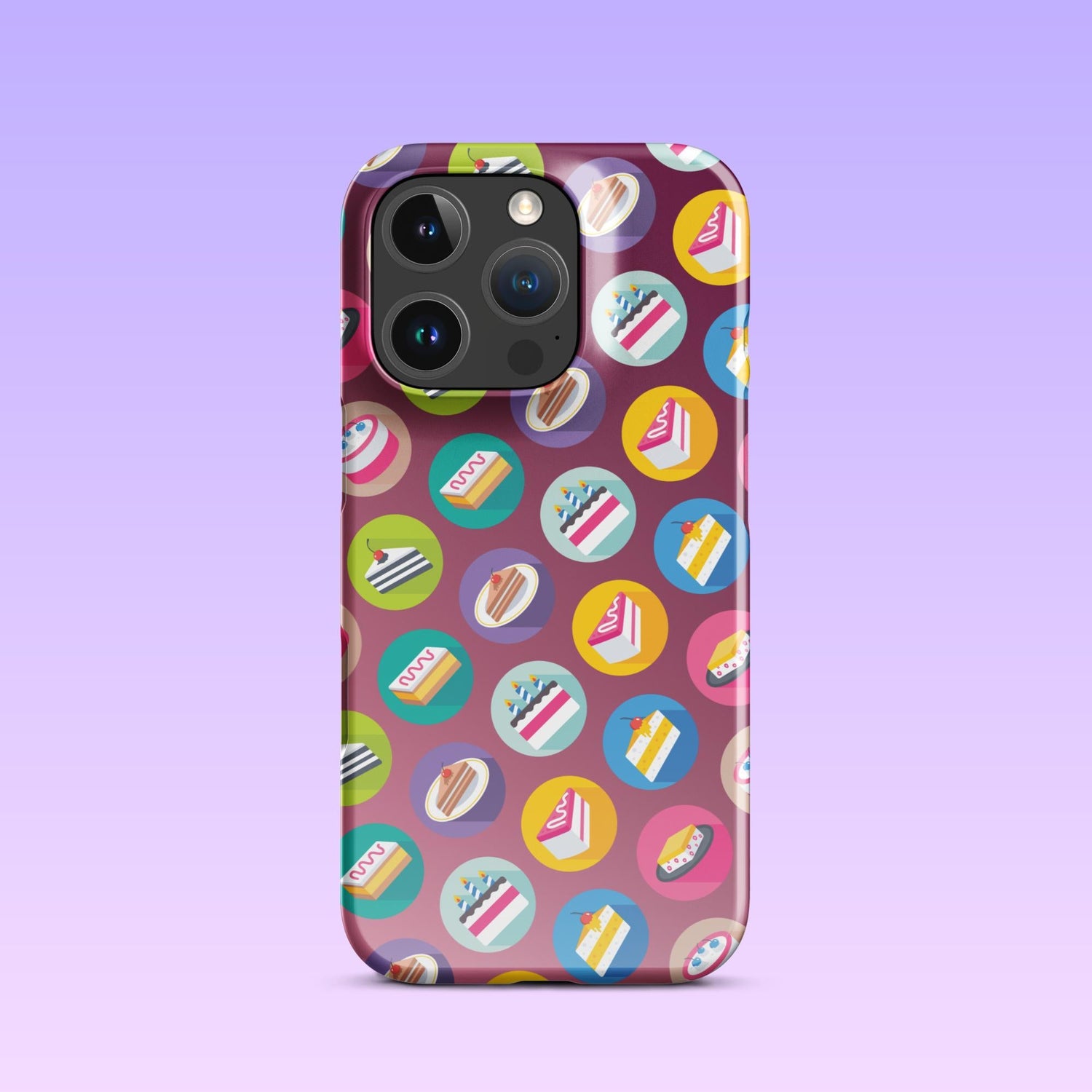 iPhone Phone Case with Colorful Modern Cake Icon Design (Tough, Snap, and Clear) - Homemade Hooplah's Hullabaloo