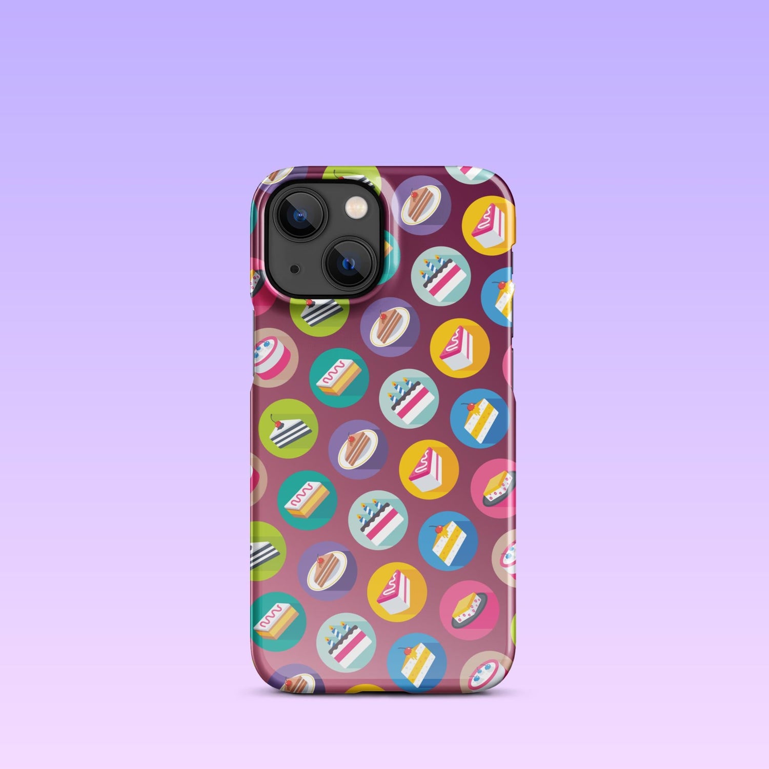 iPhone Phone Case with Colorful Modern Cake Icon Design (Tough, Snap, and Clear) - Homemade Hooplah's Hullabaloo
