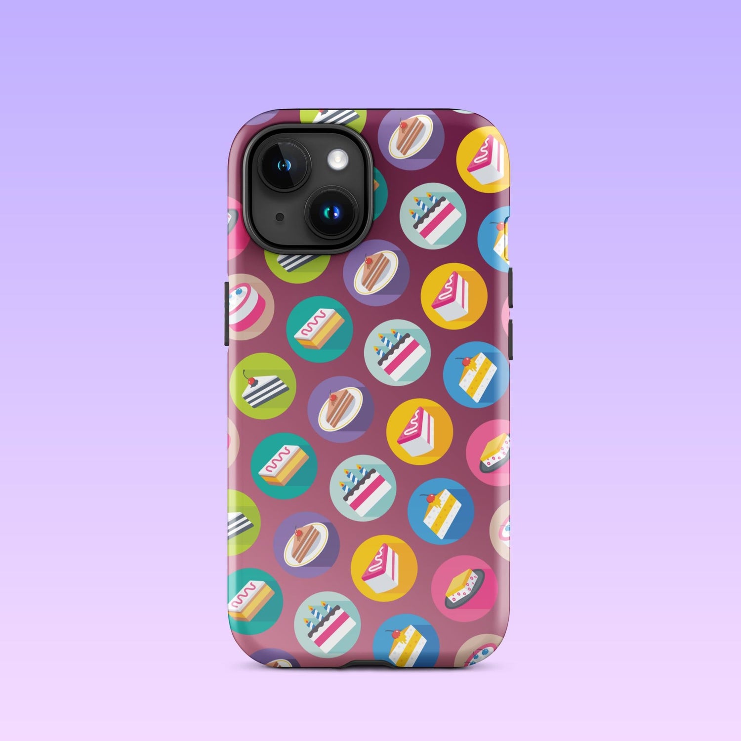 iPhone Phone Case with Colorful Modern Cake Icon Design (Tough, Snap, and Clear) - Homemade Hooplah's Hullabaloo
