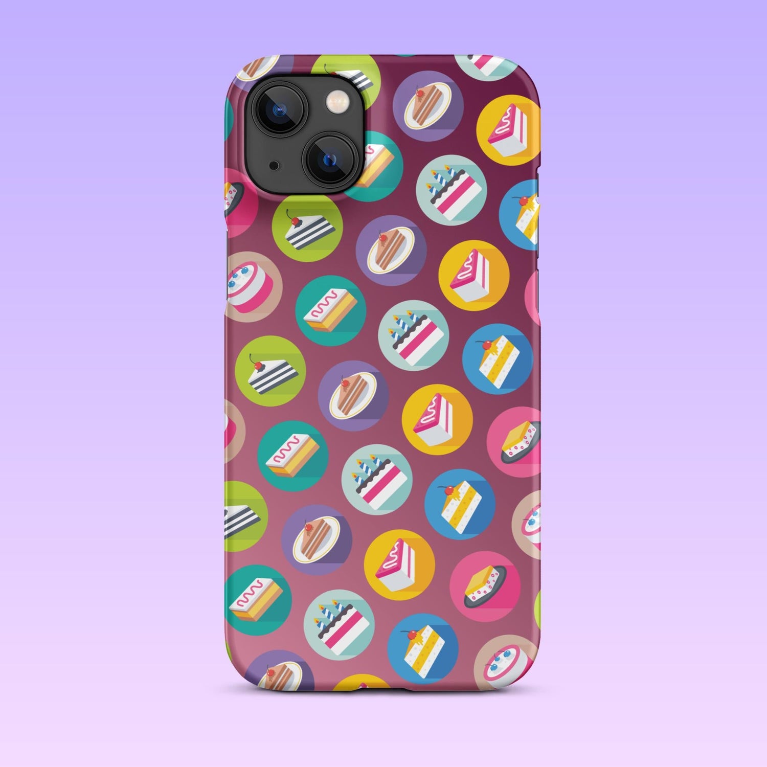 iPhone Phone Case with Colorful Modern Cake Icon Design (Tough, Snap, and Clear) - Homemade Hooplah's Hullabaloo