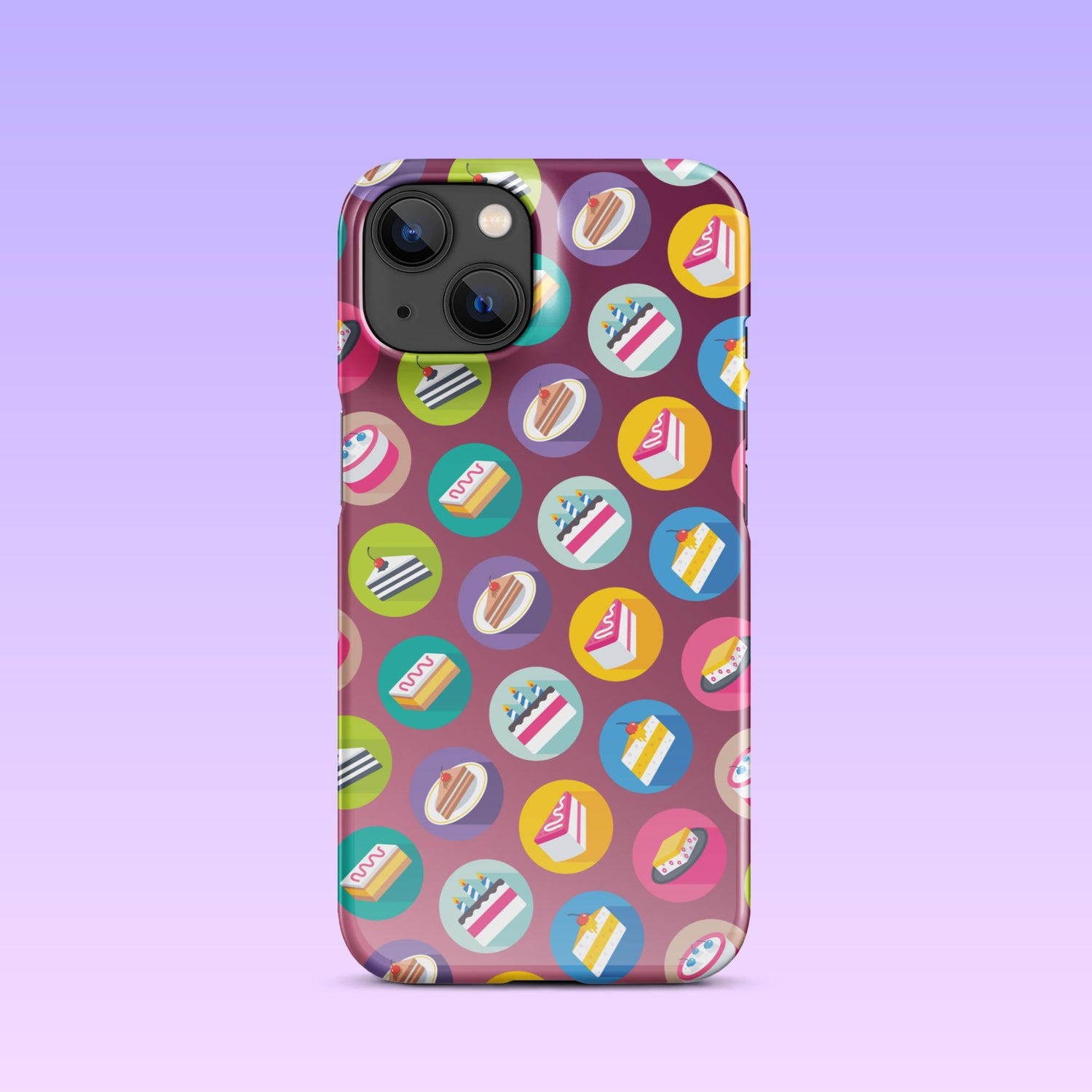 iPhone Phone Case with Colorful Modern Cake Icon Design (Tough, Snap, and Clear) - Homemade Hooplah's Hullabaloo