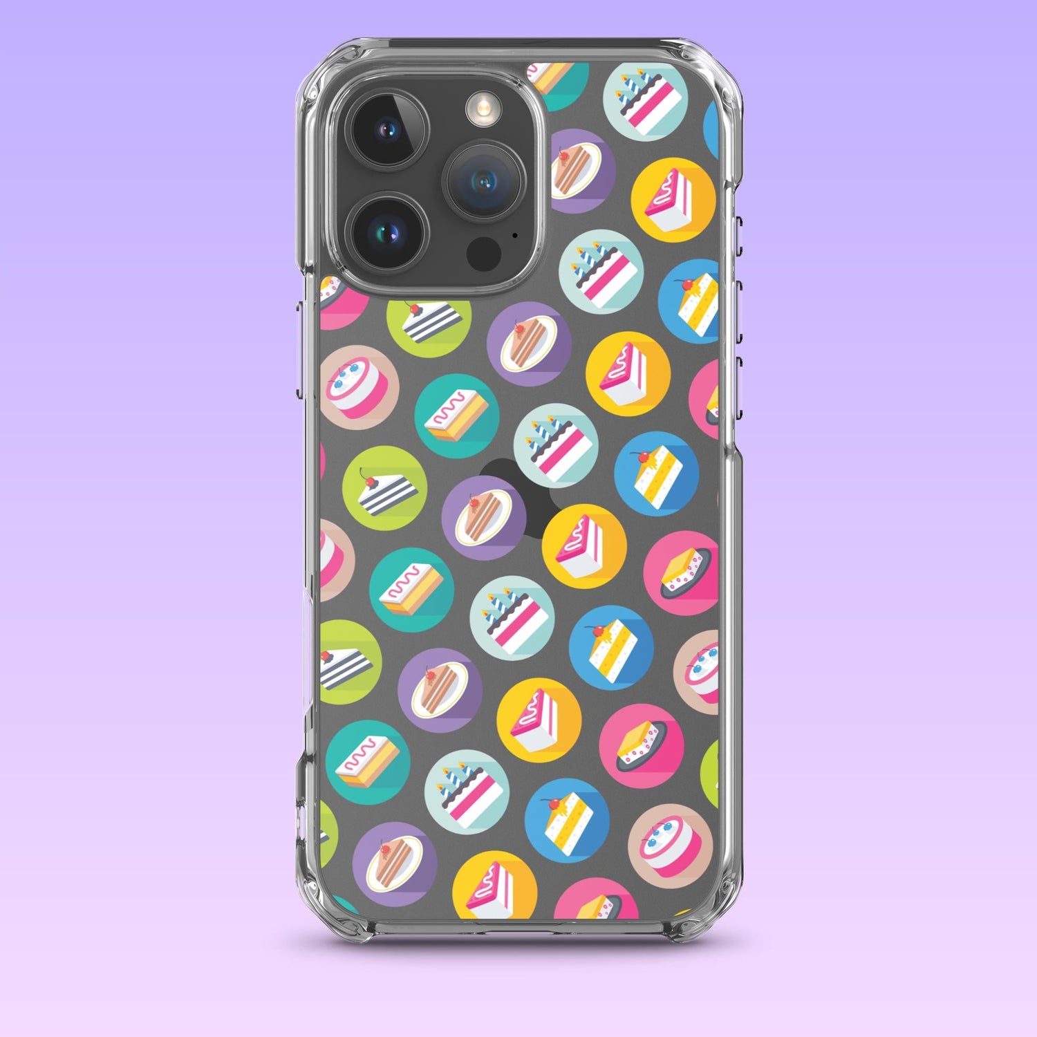 iPhone Phone Case with Colorful Modern Cake Icon Design (Tough, Snap, and Clear) - Homemade Hooplah's Hullabaloo
