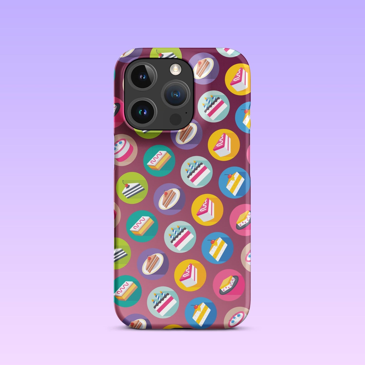 iPhone Phone Case with Colorful Modern Cake Icon Design (Tough, Snap, and Clear) - Homemade Hooplah's Hullabaloo