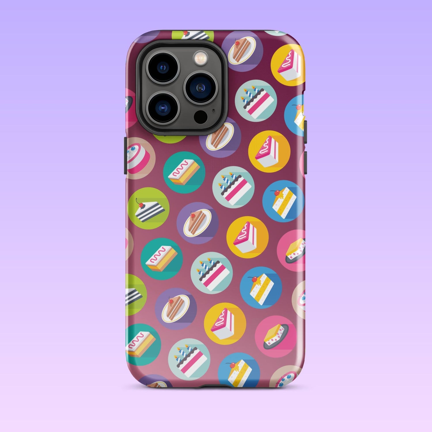 iPhone Phone Case with Colorful Modern Cake Icon Design (Tough, Snap, and Clear) - Homemade Hooplah's Hullabaloo