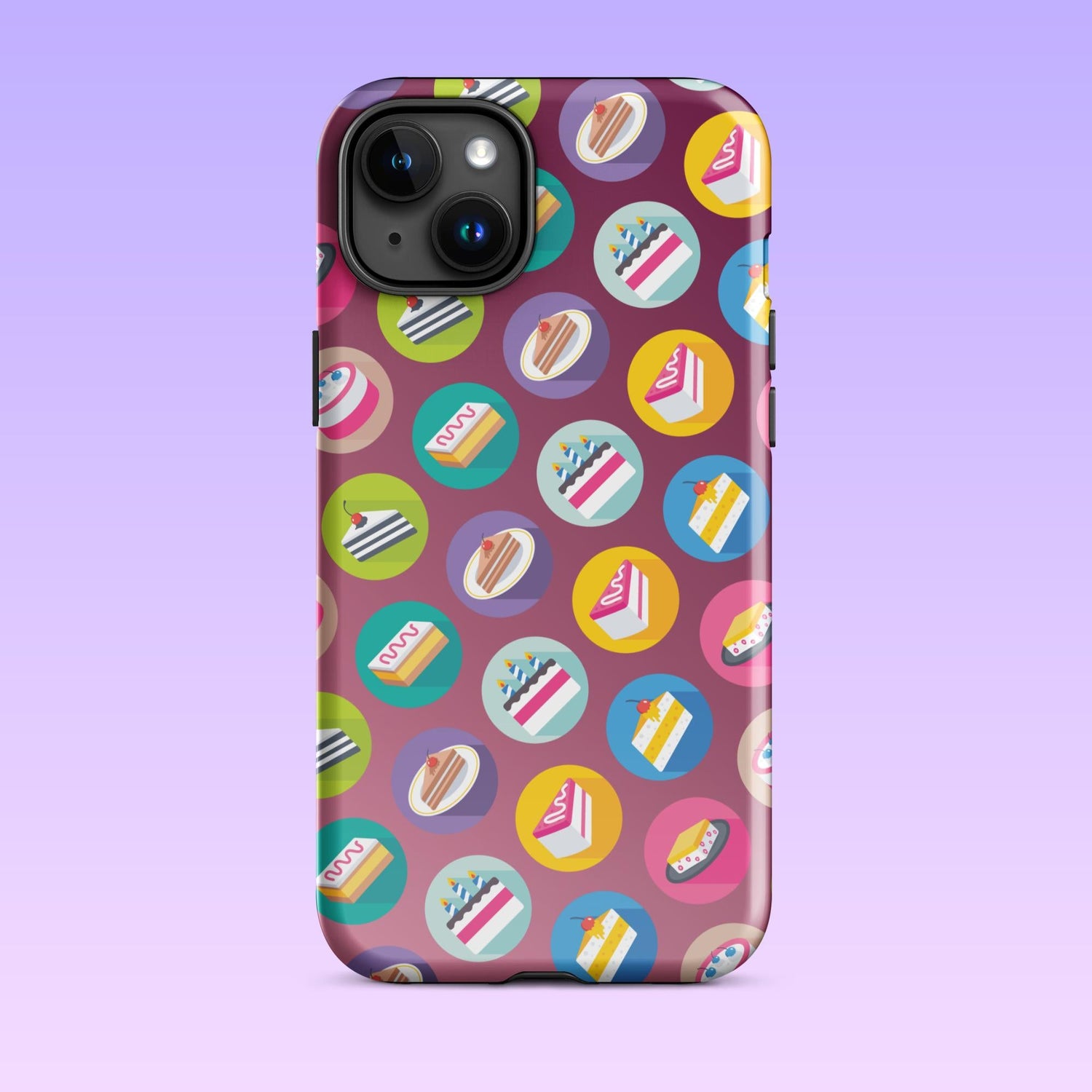 iPhone Phone Case with Colorful Modern Cake Icon Design (Tough, Snap, and Clear) - Homemade Hooplah's Hullabaloo