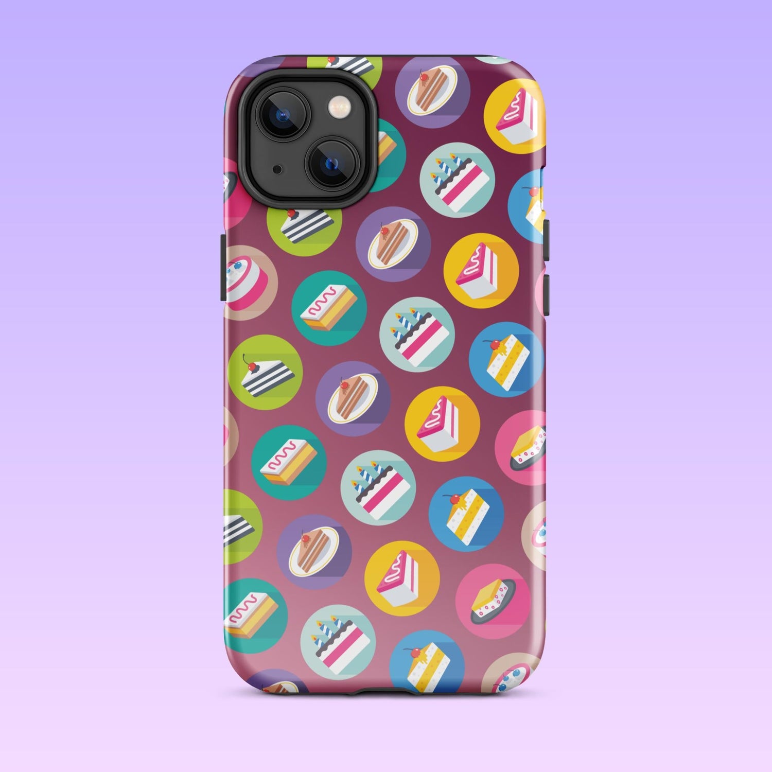 iPhone Phone Case with Colorful Modern Cake Icon Design (Tough, Snap, and Clear) - Homemade Hooplah's Hullabaloo