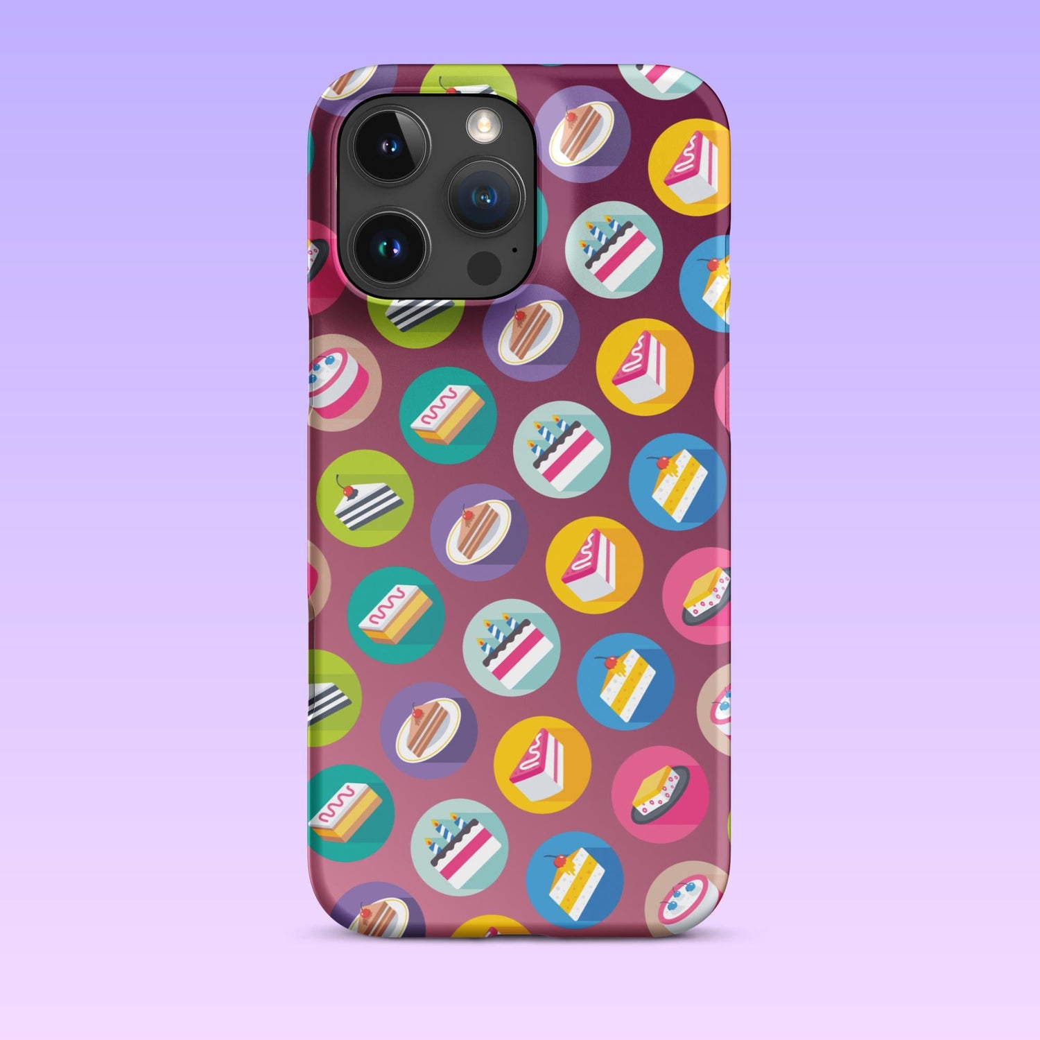 iPhone Phone Case with Colorful Modern Cake Icon Design (Tough, Snap, and Clear) - Homemade Hooplah's Hullabaloo