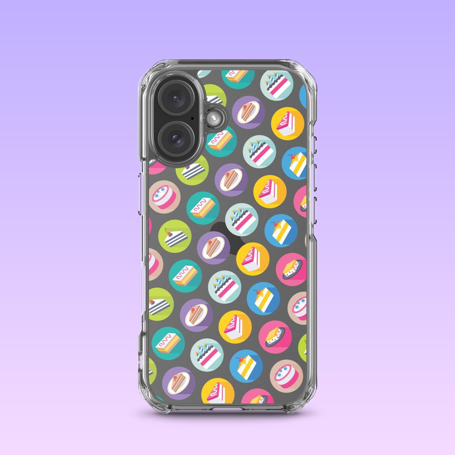 iPhone Phone Case with Colorful Modern Cake Icon Design (Tough, Snap, and Clear) - Homemade Hooplah's Hullabaloo