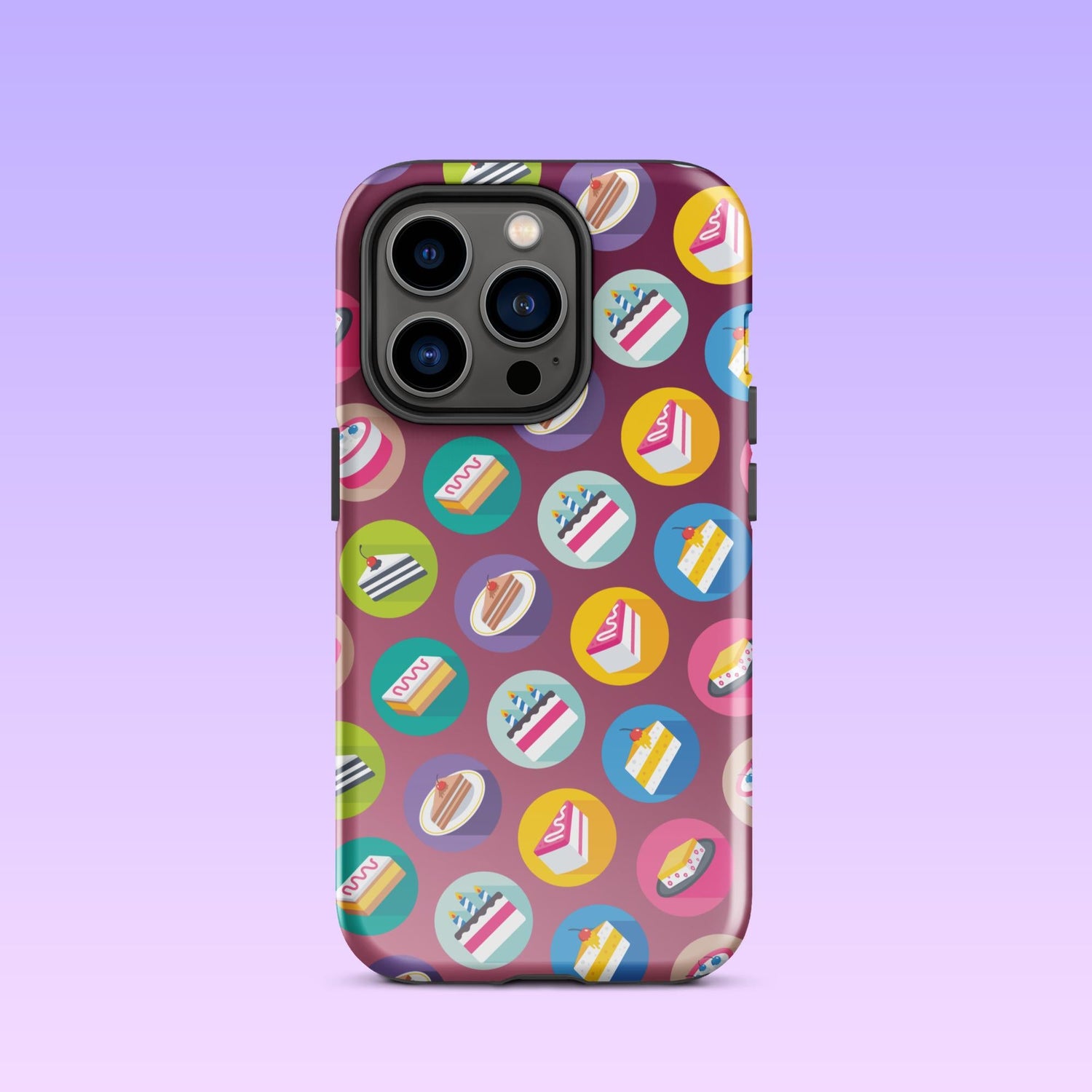 iPhone Phone Case with Colorful Modern Cake Icon Design (Tough, Snap, and Clear) - Homemade Hooplah's Hullabaloo