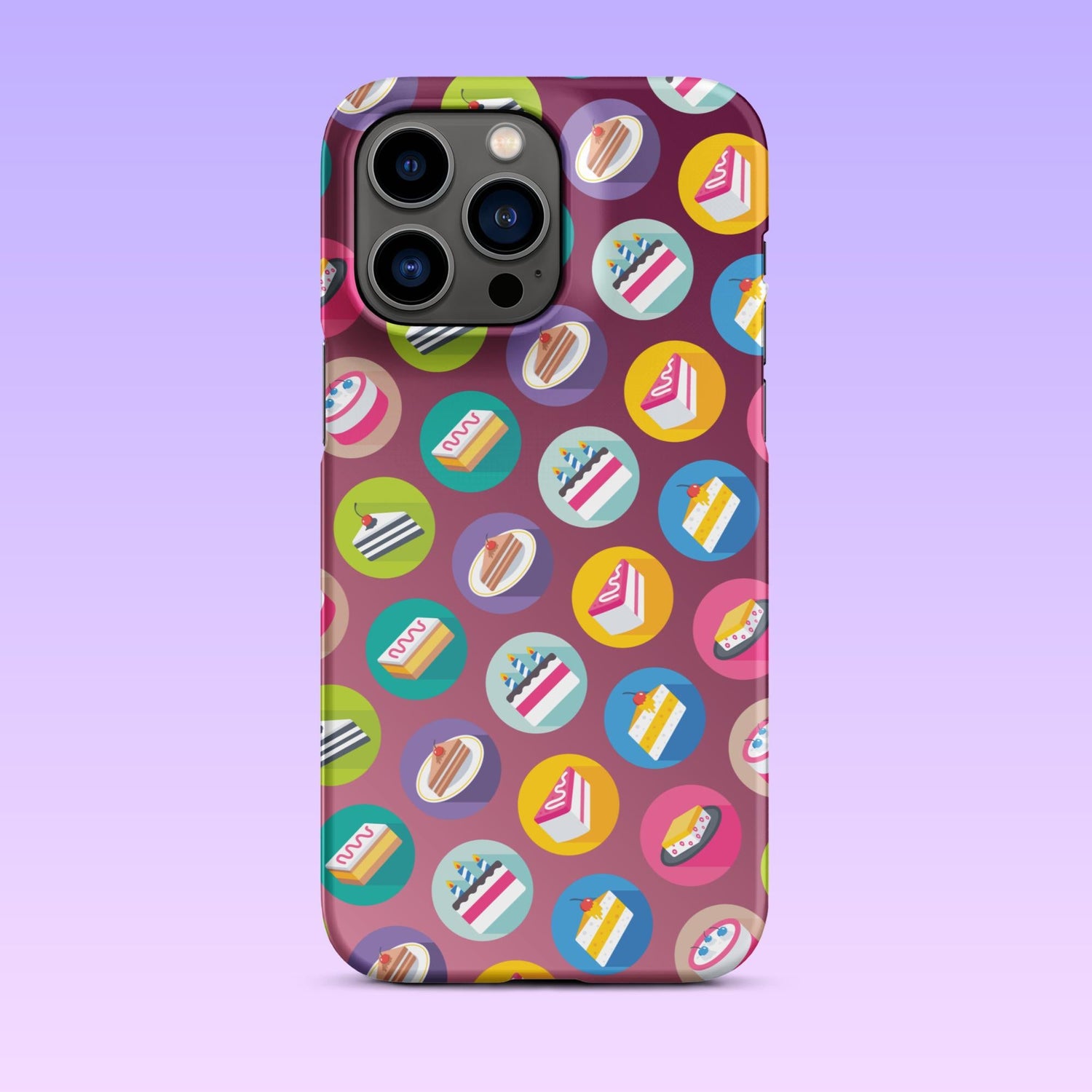 iPhone Phone Case with Colorful Modern Cake Icon Design (Tough, Snap, and Clear) - Homemade Hooplah's Hullabaloo