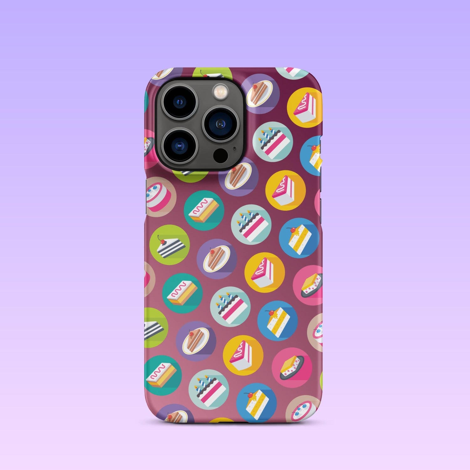 iPhone Phone Case with Colorful Modern Cake Icon Design (Tough, Snap, and Clear) - Homemade Hooplah's Hullabaloo