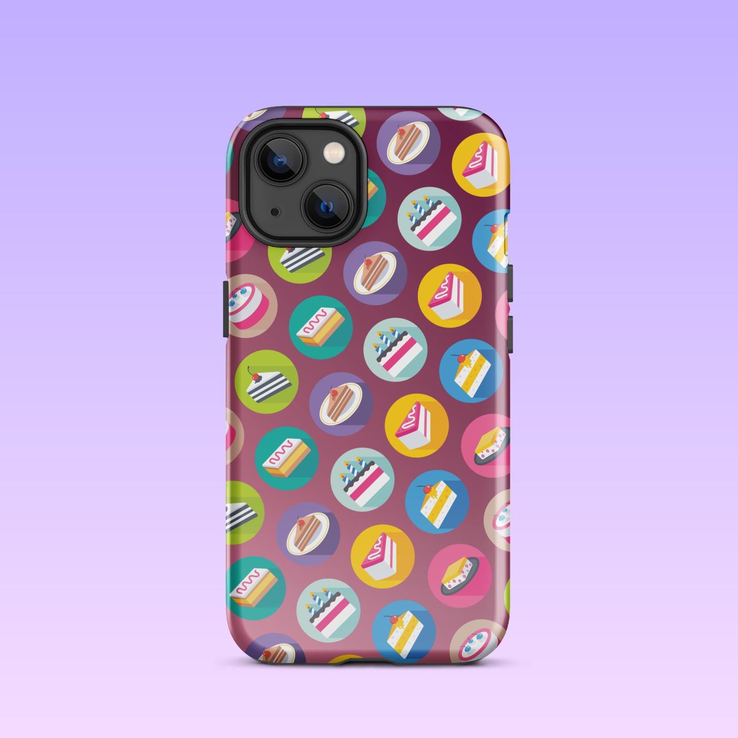 iPhone Phone Case with Colorful Modern Cake Icon Design (Tough, Snap, and Clear) - Homemade Hooplah's Hullabaloo