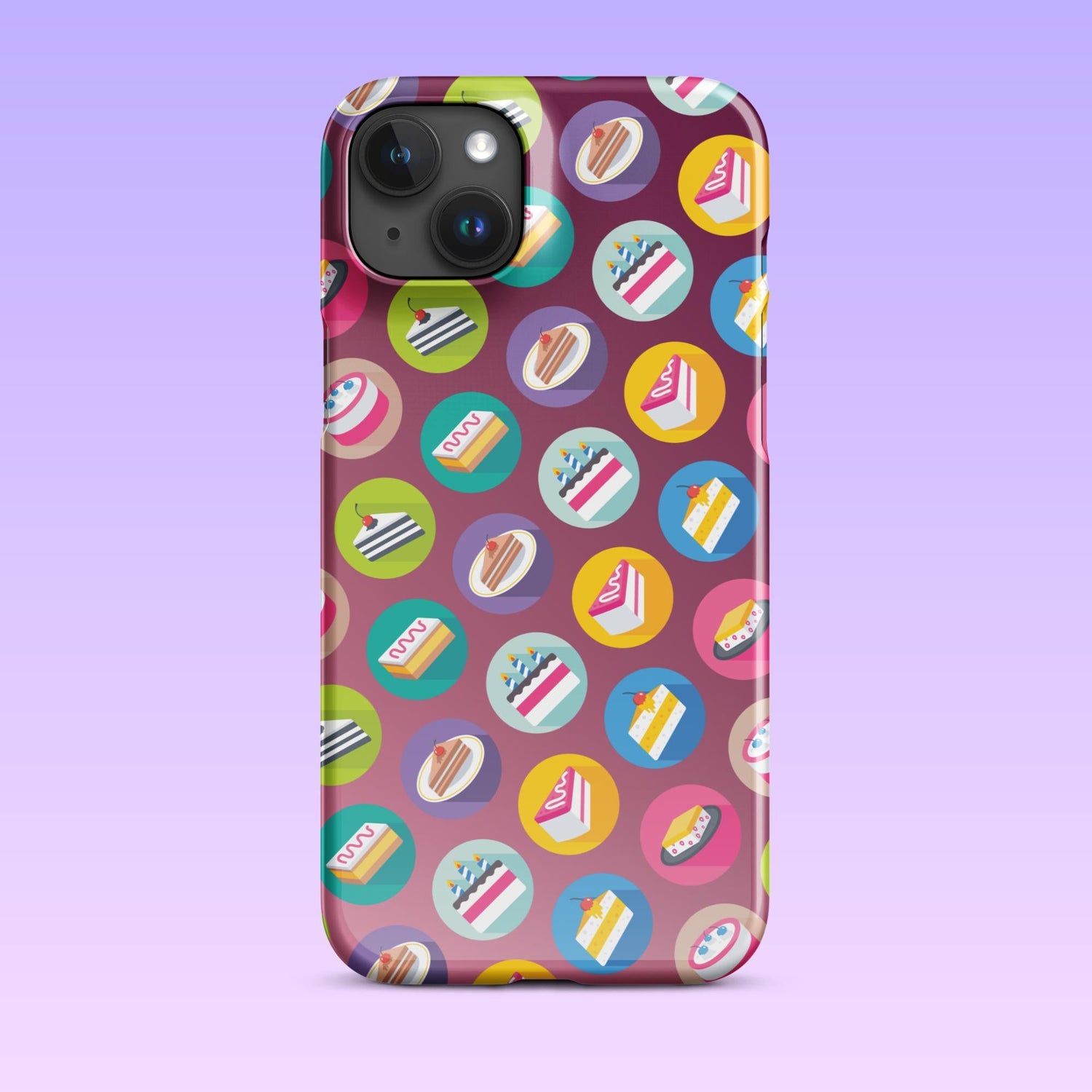iPhone Phone Case with Colorful Modern Cake Icon Design (Tough, Snap, and Clear) - Homemade Hooplah's Hullabaloo