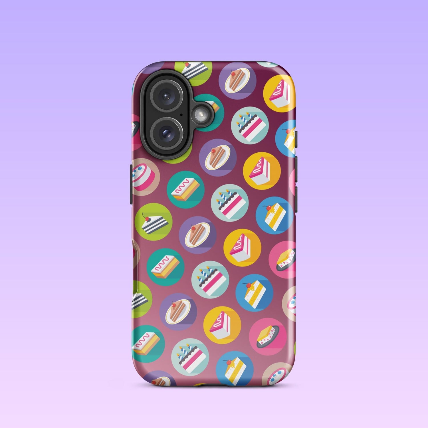 iPhone Phone Case with Colorful Modern Cake Icon Design (Tough, Snap, and Clear) - Homemade Hooplah's Hullabaloo