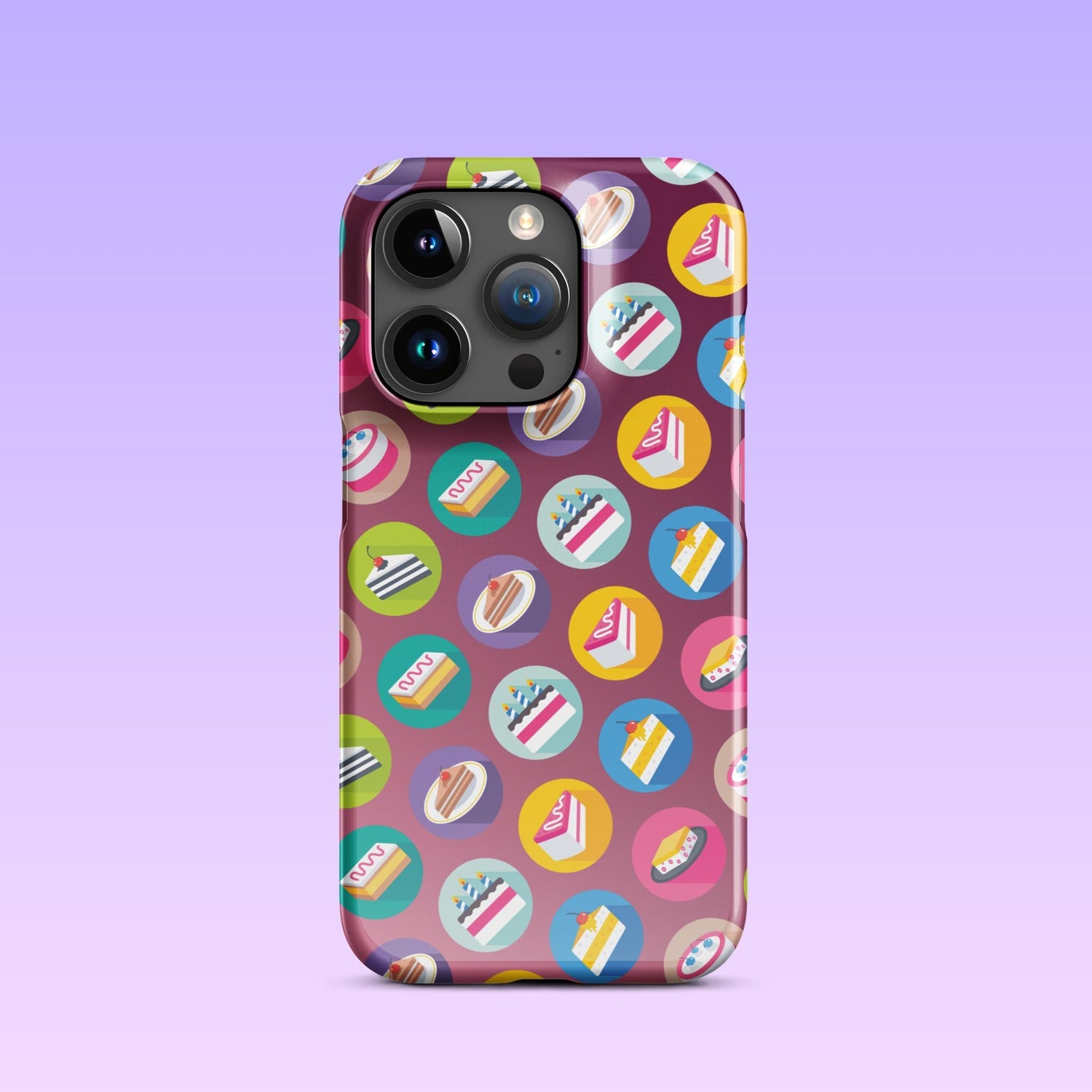 iPhone Phone Case with Colorful Modern Cake Icon Design (Tough, Snap, and Clear) - Homemade Hooplah's Hullabaloo