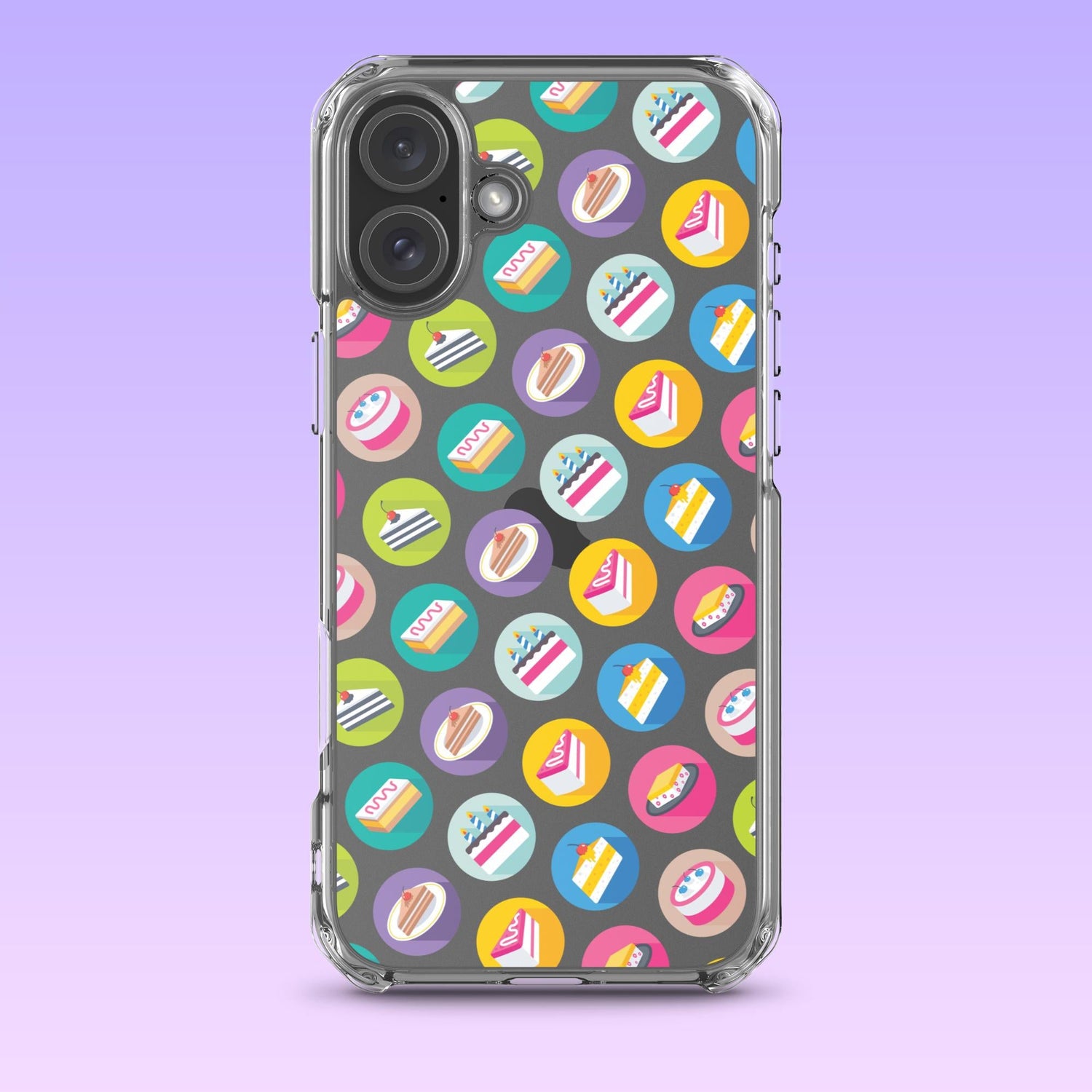 iPhone Phone Case with Colorful Modern Cake Icon Design (Tough, Snap, and Clear) - Homemade Hooplah's Hullabaloo