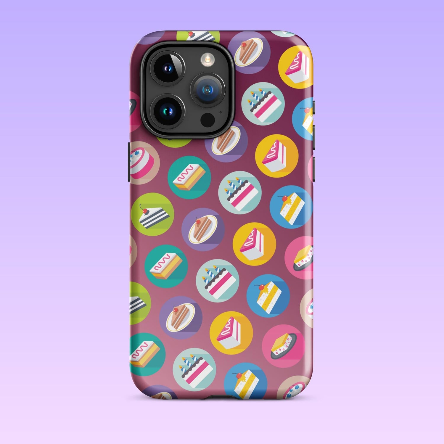 iPhone Phone Case with Colorful Modern Cake Icon Design (Tough, Snap, and Clear) - Homemade Hooplah's Hullabaloo