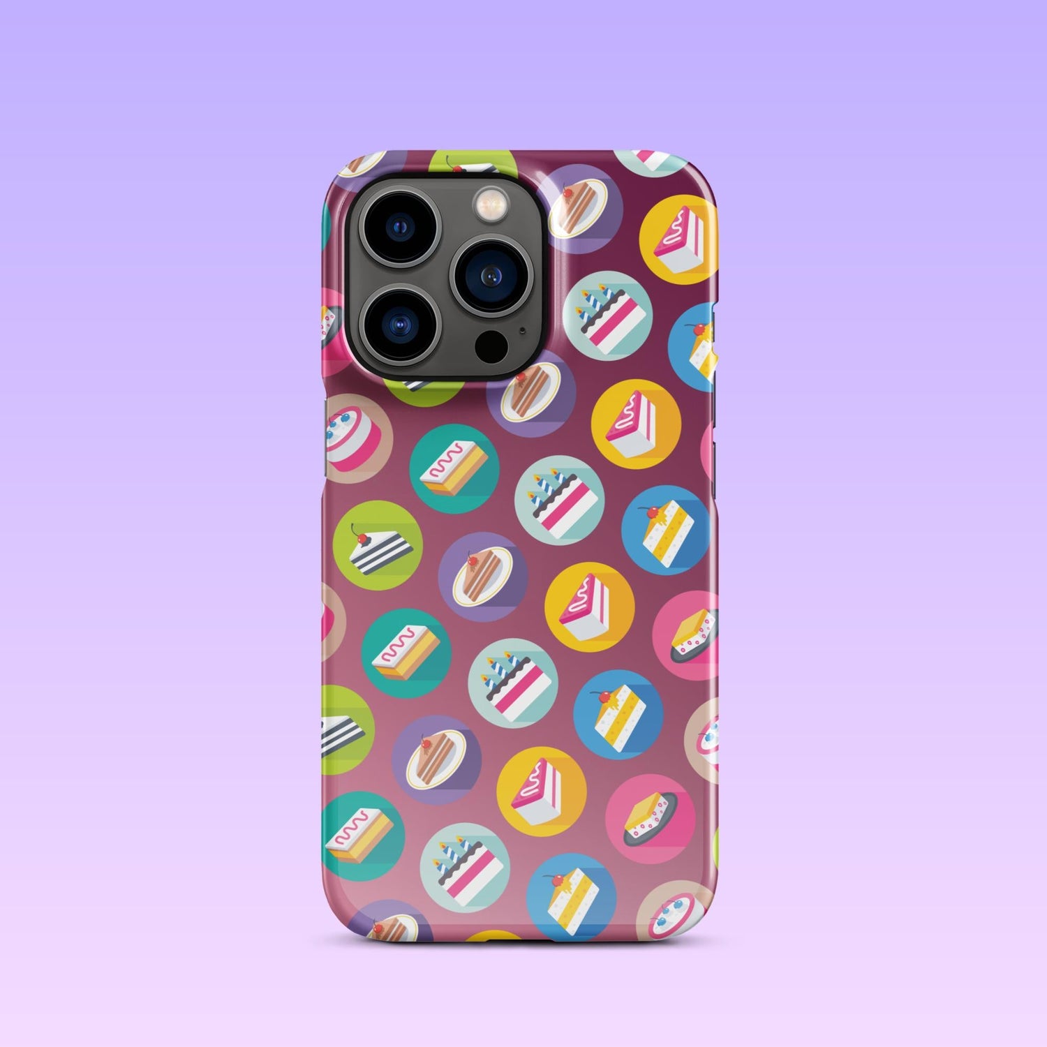 iPhone Phone Case with Colorful Modern Cake Icon Design (Tough, Snap, and Clear) - Homemade Hooplah's Hullabaloo
