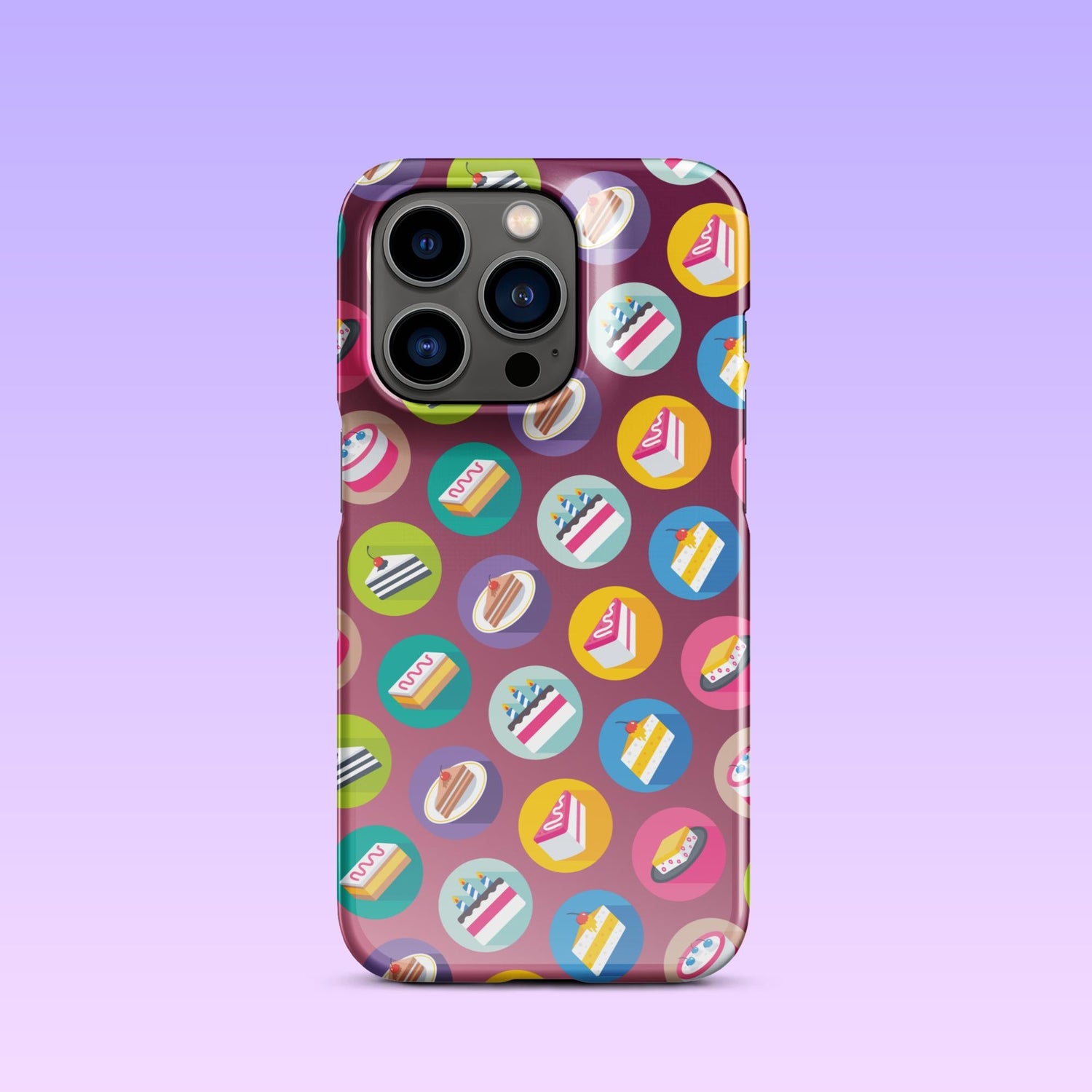 iPhone Phone Case with Colorful Modern Cake Icon Design (Tough, Snap, and Clear) - Homemade Hooplah's Hullabaloo