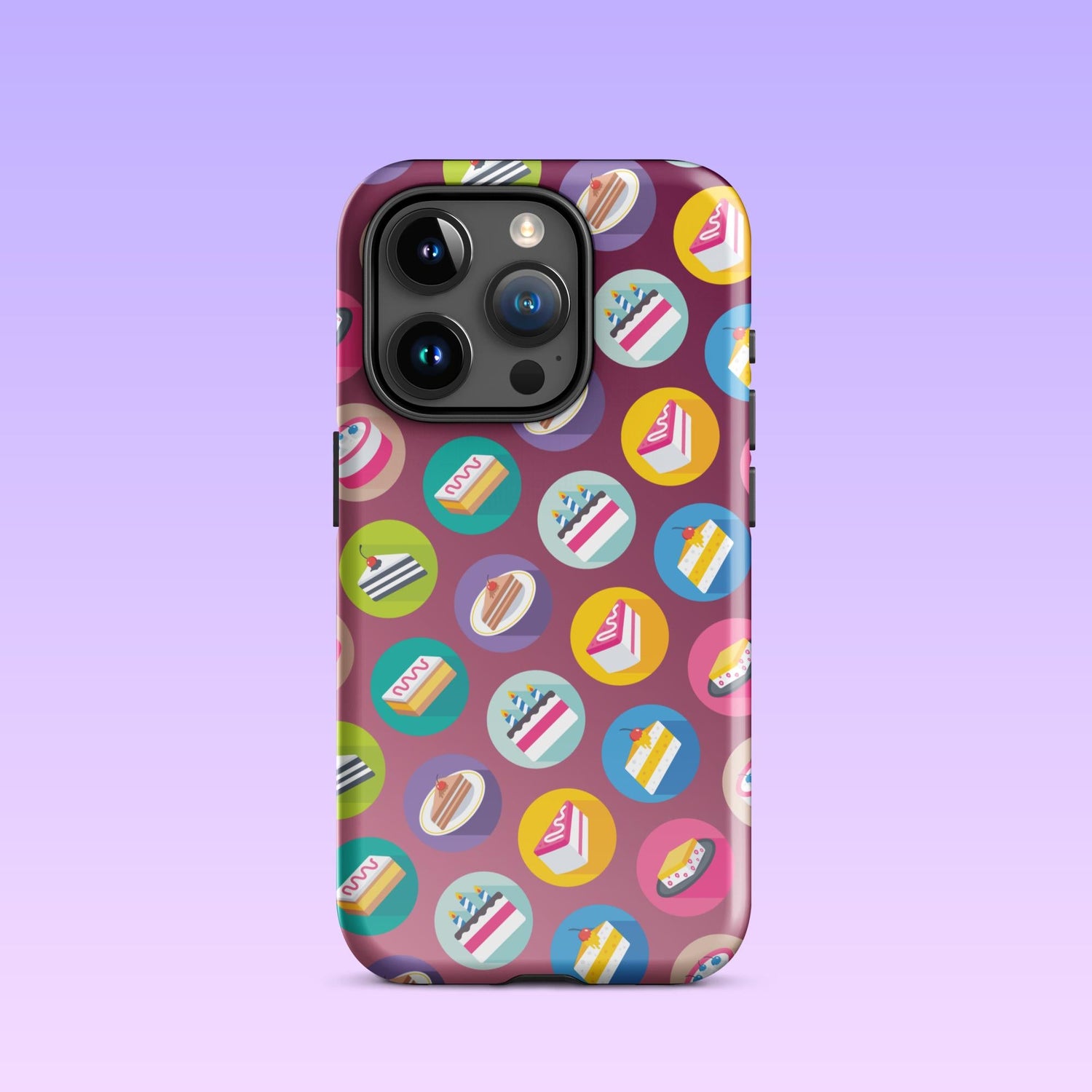 iPhone Phone Case with Colorful Modern Cake Icon Design (Tough, Snap, and Clear) - Homemade Hooplah's Hullabaloo