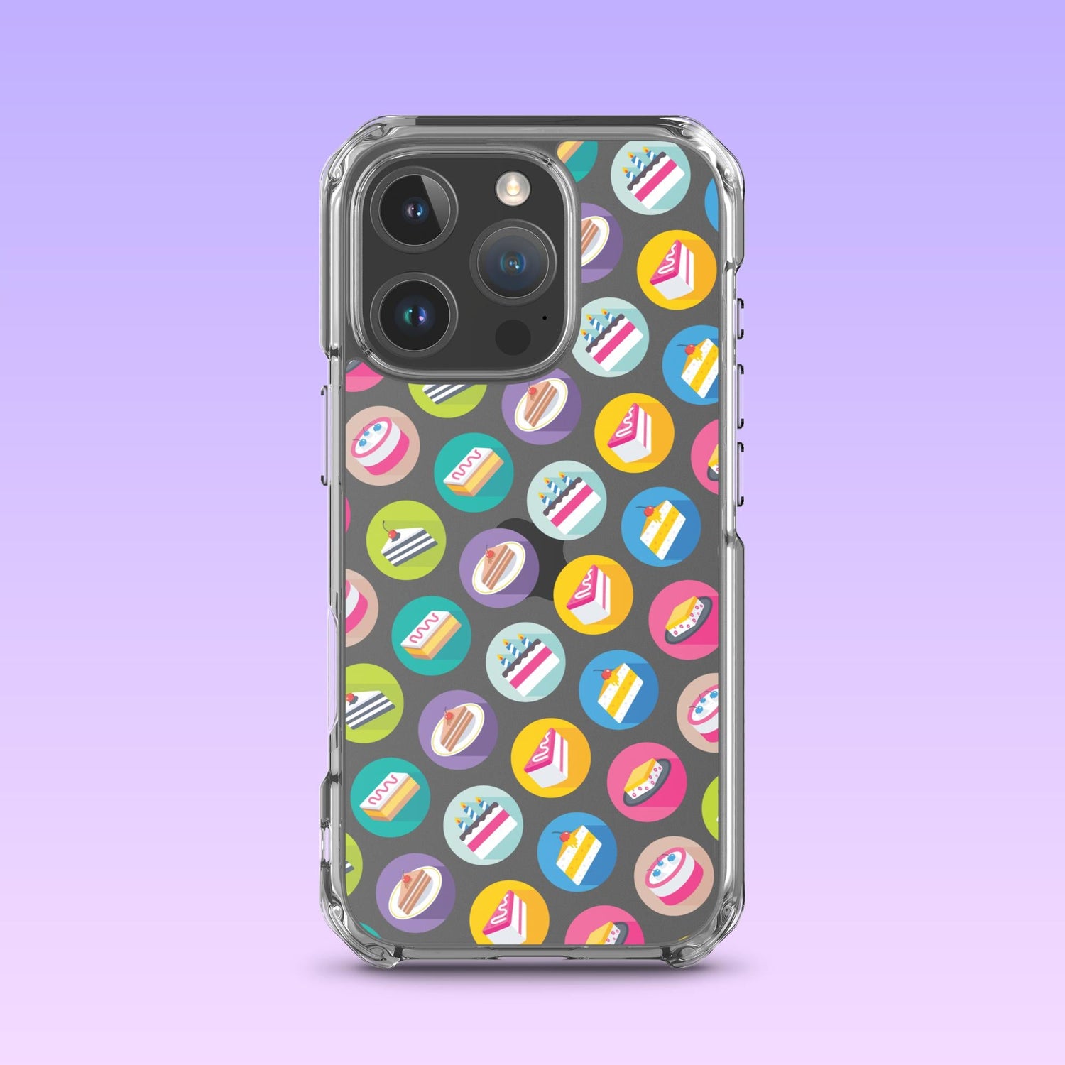 iPhone Phone Case with Colorful Modern Cake Icon Design (Tough, Snap, and Clear) - Homemade Hooplah's Hullabaloo