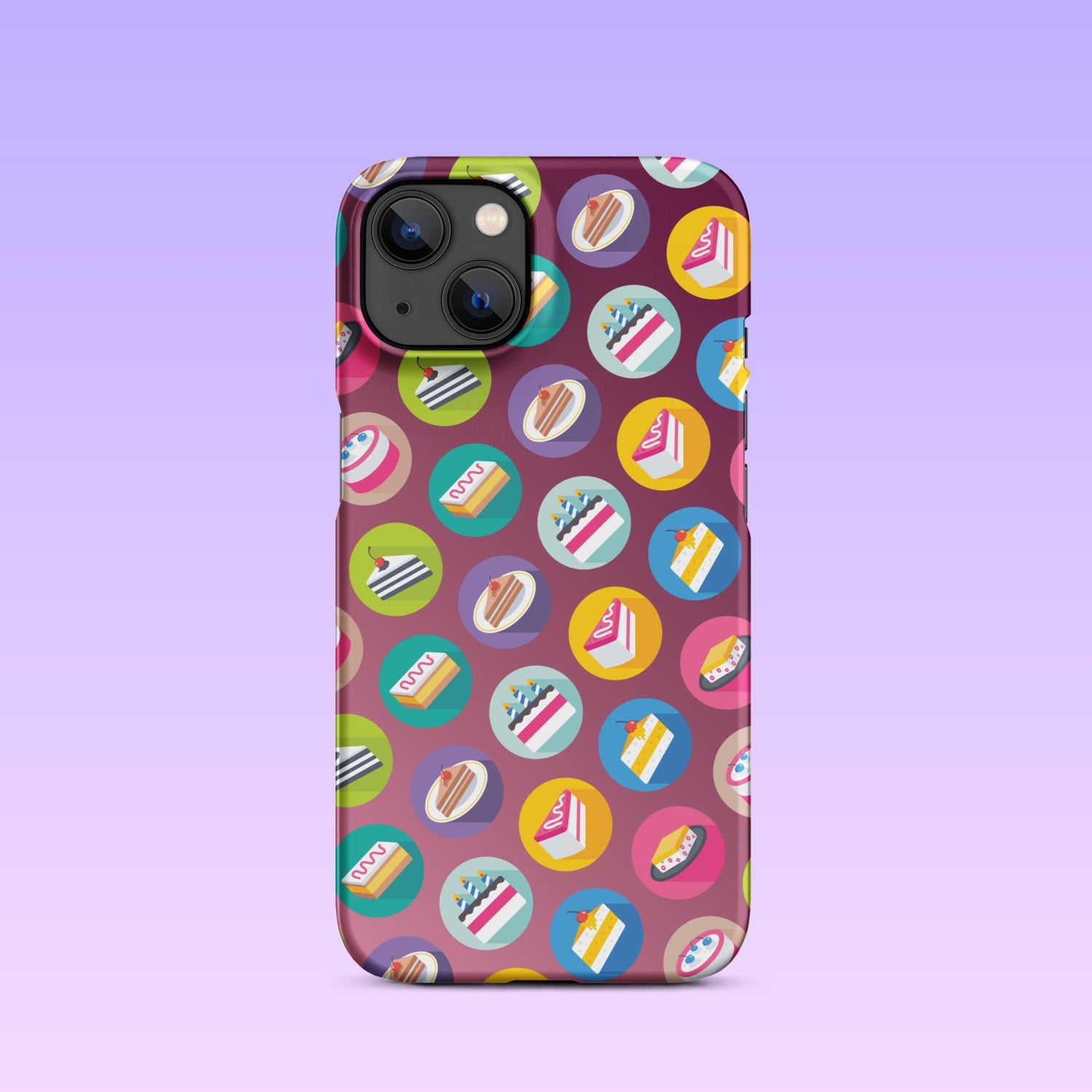 iPhone Phone Case with Colorful Modern Cake Icon Design (Tough, Snap, and Clear) - Homemade Hooplah's Hullabaloo