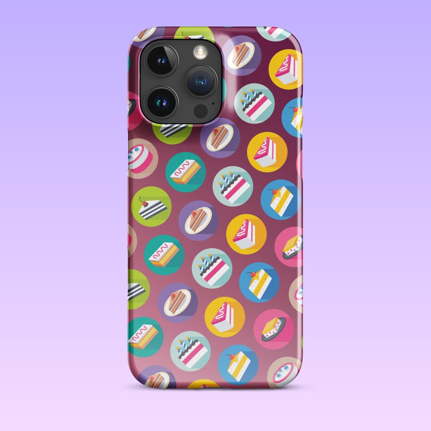iPhone Phone Case with Colorful Modern Cake Icon Design (Tough, Snap, and Clear) - Homemade Hooplah's Hullabaloo