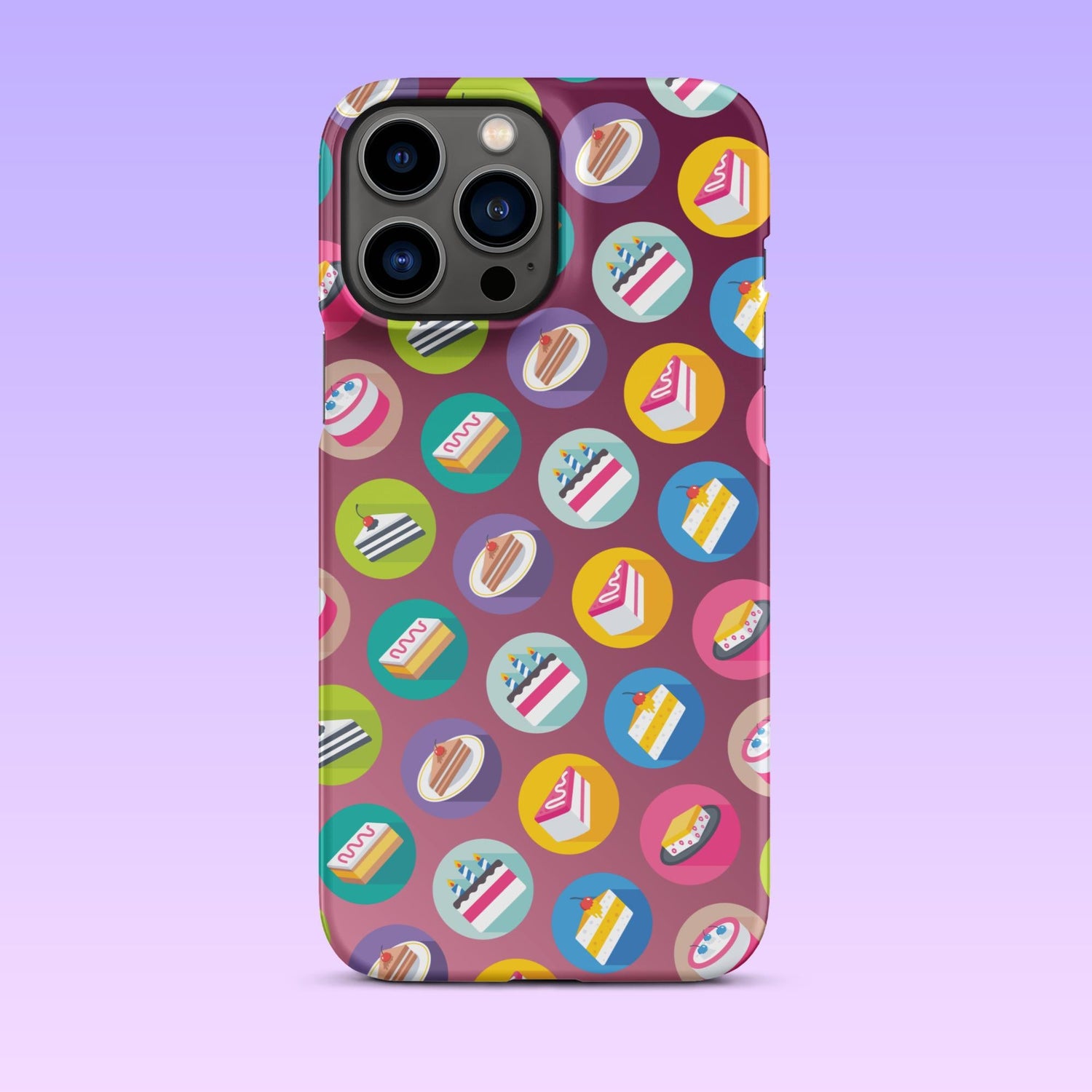 iPhone Phone Case with Colorful Modern Cake Icon Design (Tough, Snap, and Clear) - Homemade Hooplah's Hullabaloo
