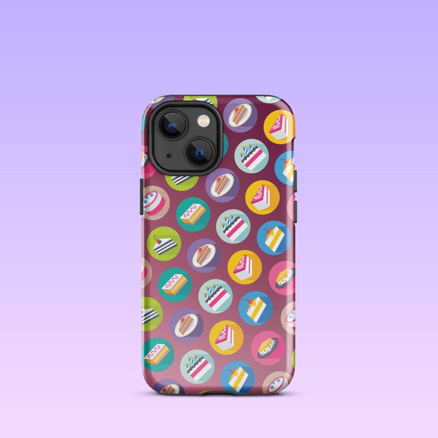 iPhone Phone Case with Colorful Modern Cake Icon Design (Tough, Snap, and Clear) - Homemade Hooplah's Hullabaloo