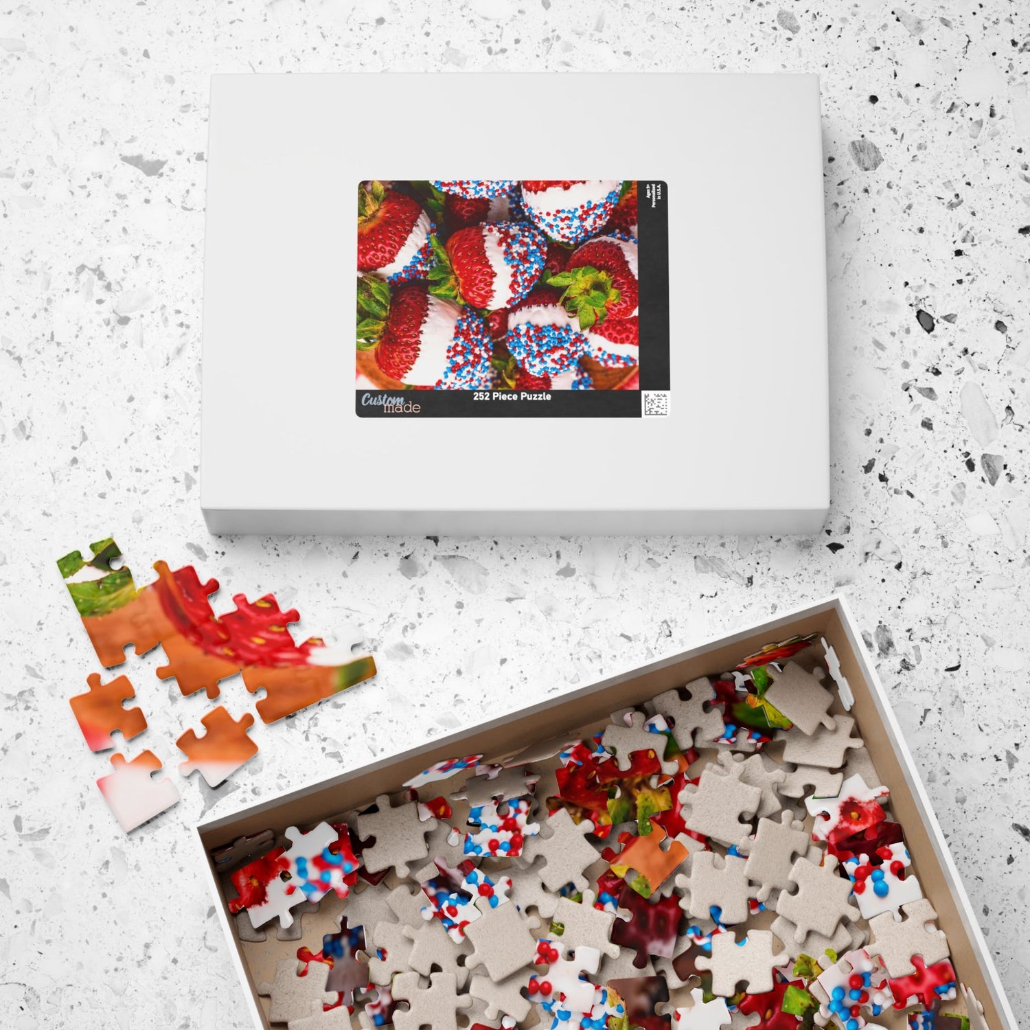 Red, White, and Blue Strawberry Jigsaw Puzzle (Real Photograph) - Homemade Hooplah's Hullabaloo