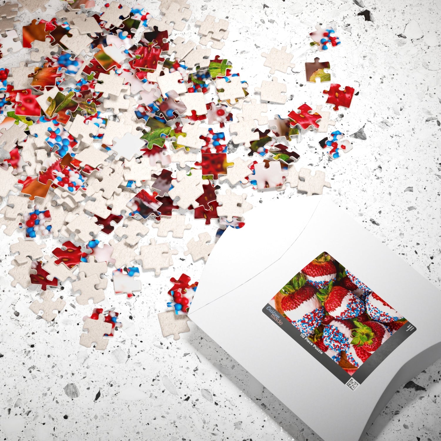 Red, White, and Blue Strawberry Jigsaw Puzzle (Real Photograph) - Homemade Hooplah's Hullabaloo