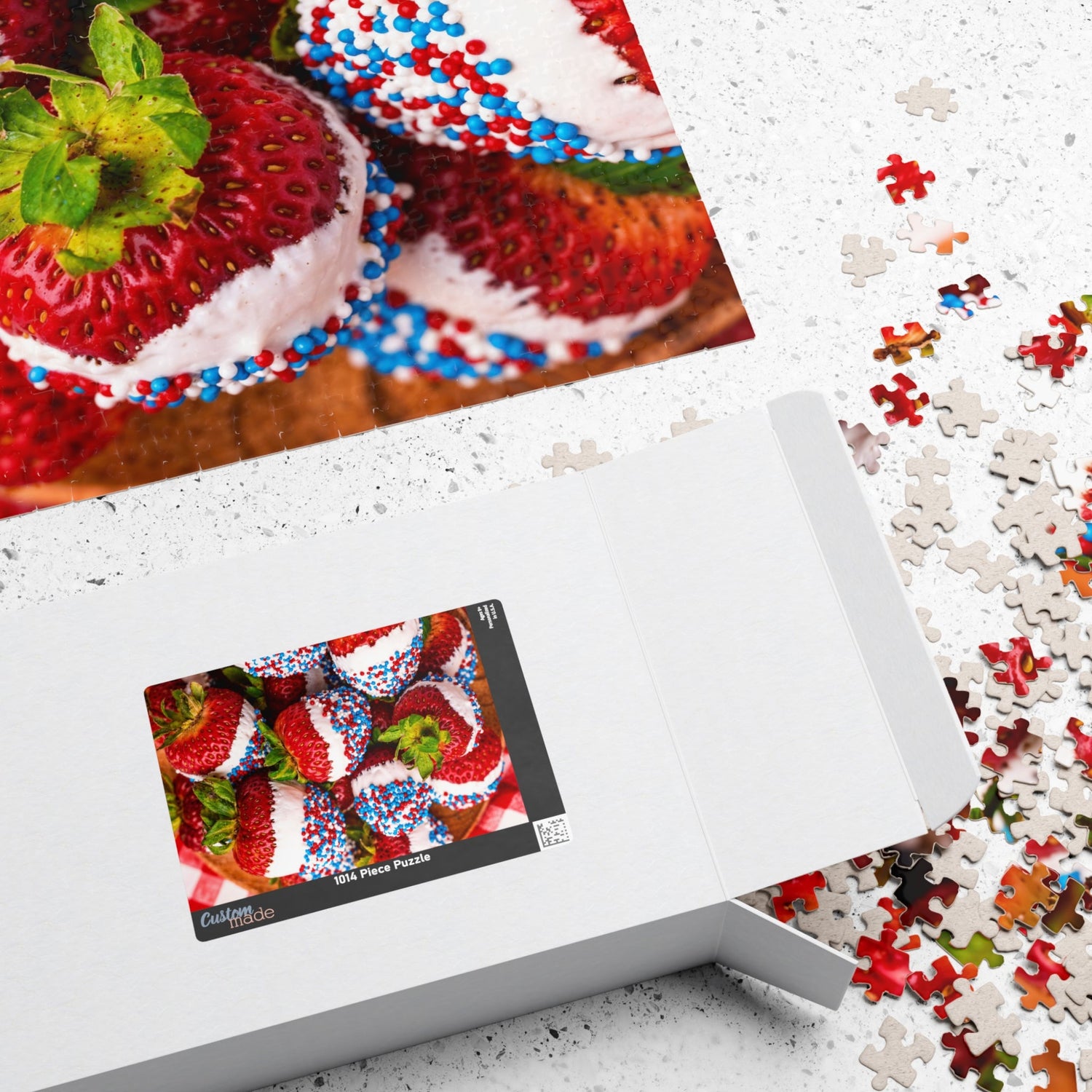Red, White, and Blue Strawberry Jigsaw Puzzle (Real Photograph) - Homemade Hooplah's Hullabaloo