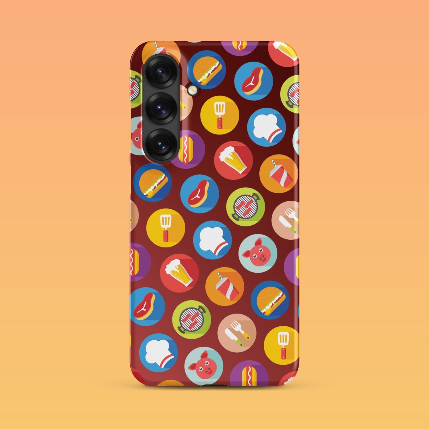 Samsung Phone Case with Colorful Modern Grilling Icon Design (Tough, Snap, and Clear) - Homemade Hooplah's Hullabaloo