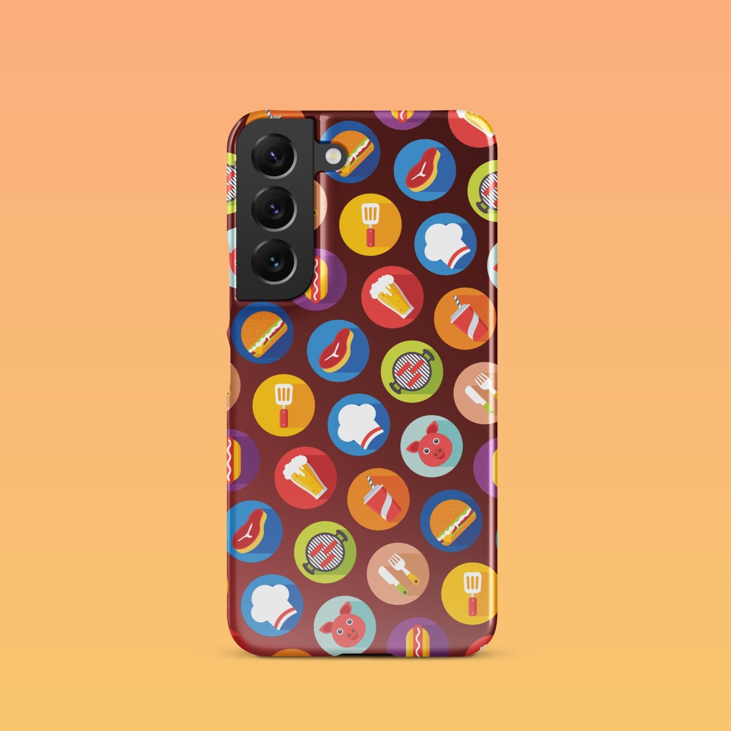 Samsung Phone Case with Colorful Modern Grilling Icon Design (Tough, Snap, and Clear) - Homemade Hooplah's Hullabaloo