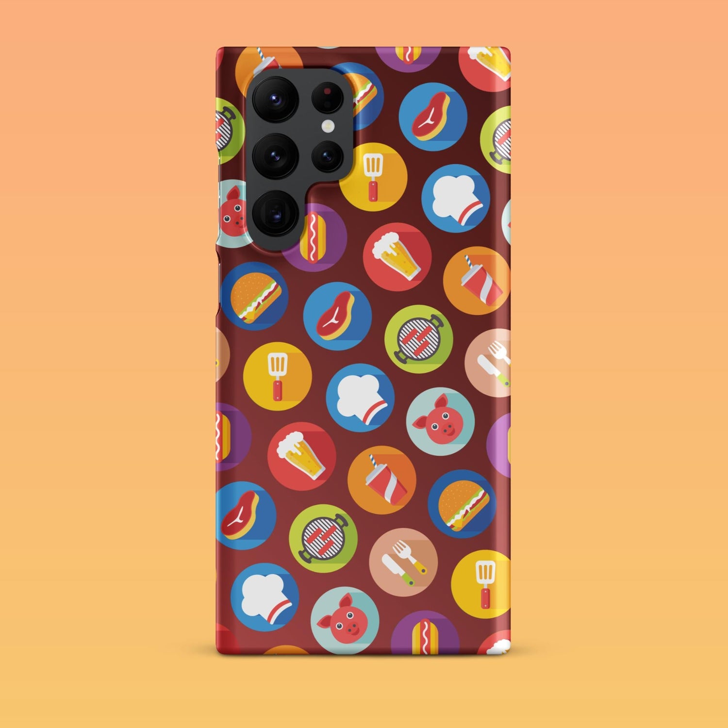Samsung Phone Case with Colorful Modern Grilling Icon Design (Tough, Snap, and Clear) - Homemade Hooplah's Hullabaloo